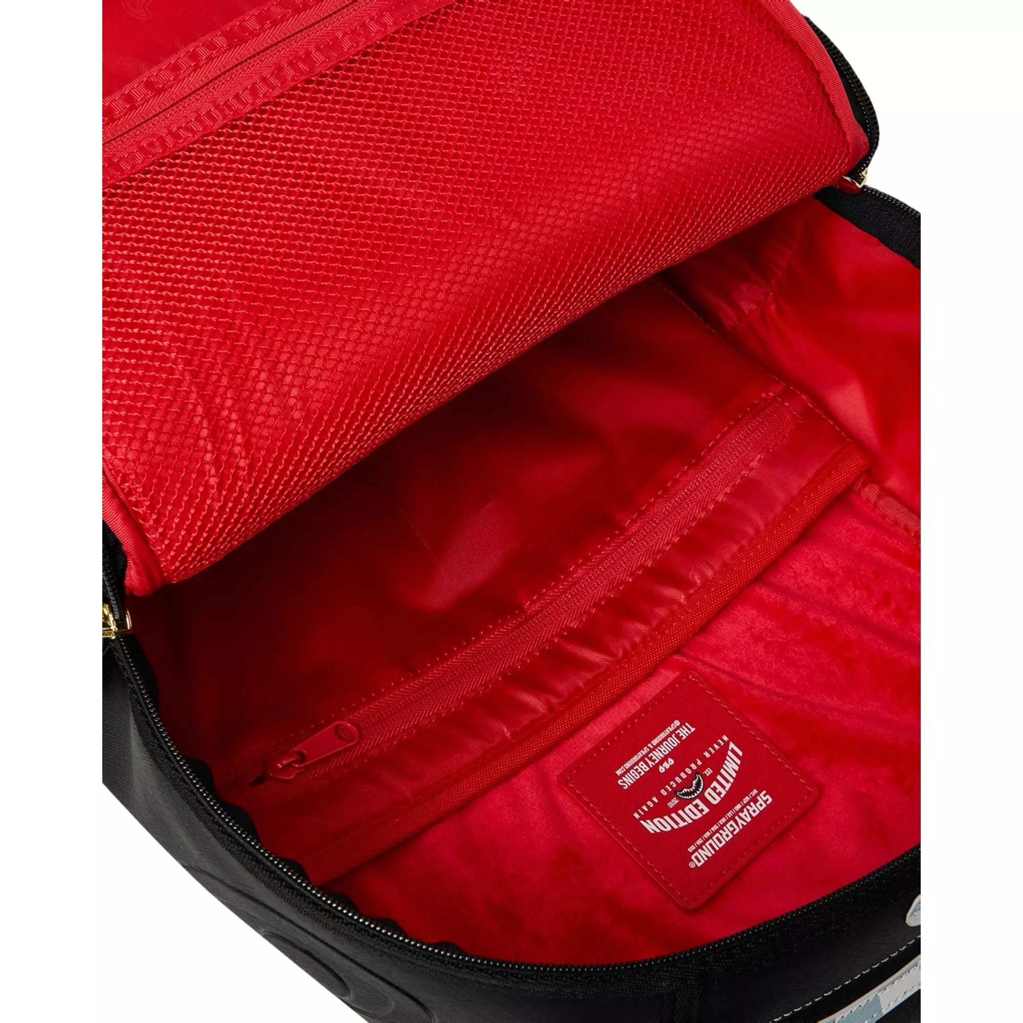 Sprayground Cream Check Side Drip Backpack - Black/Cream/Grey - BLACK/CREAM/GREY