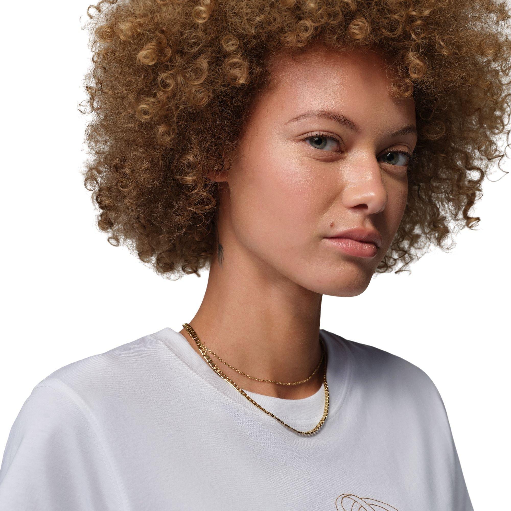 Jordan Women's Brooklyn Graphic Tee - White/Gold - WHITE/GOLD Thumbnail View 3