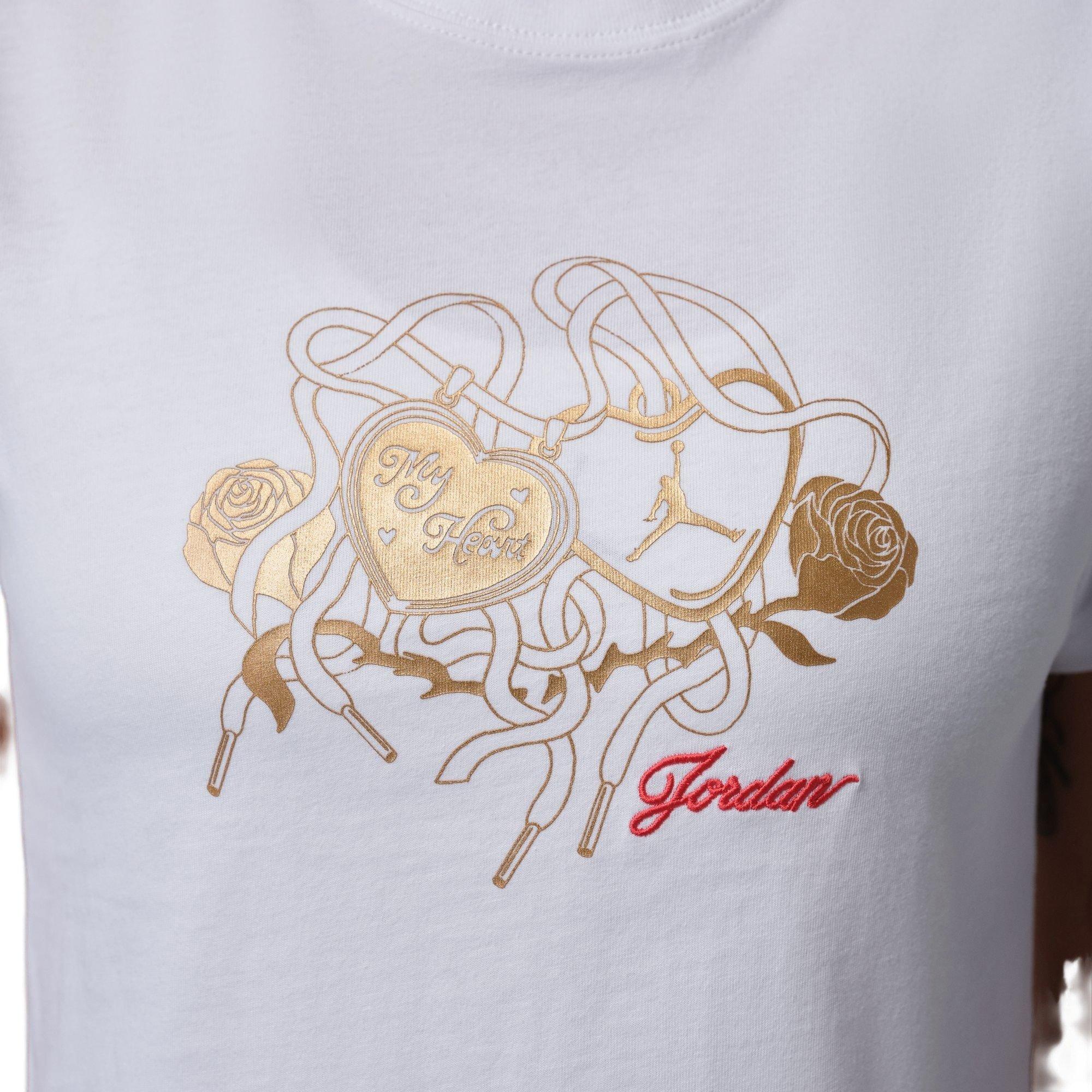 Jordan Women's Brooklyn Graphic Tee - White/Gold - WHITE/GOLD Thumbnail View 4