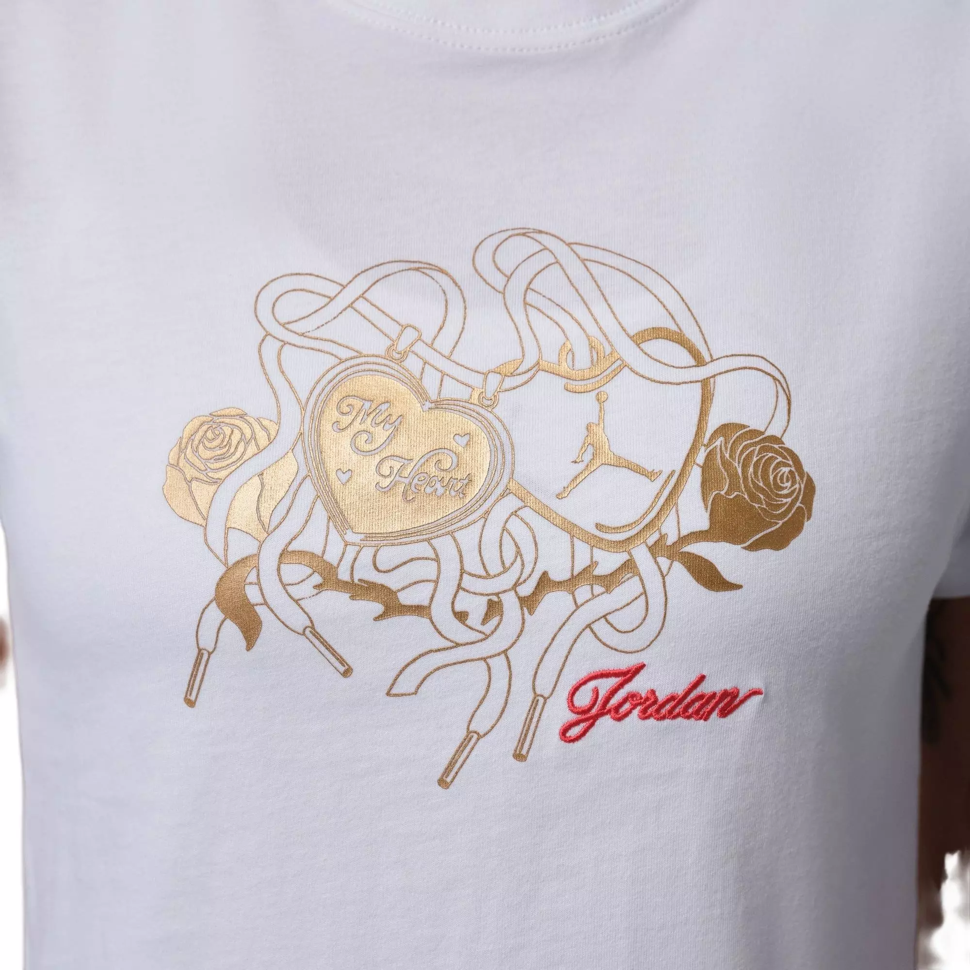 Jordan Women's Brooklyn Graphic Tee - White/Gold - WHITE/GOLD