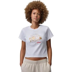 Jordan Women's Brooklyn Graphic Tee - White/Gold