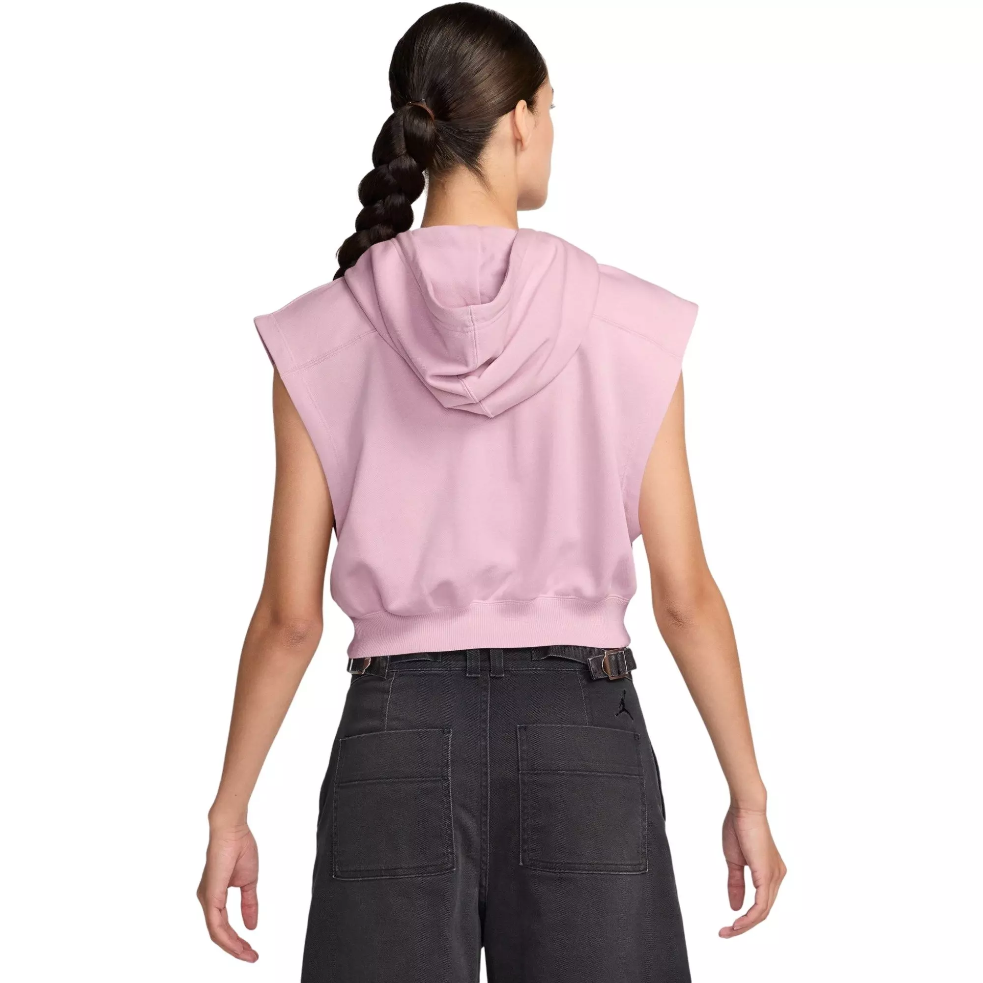 Jordan Women's Brooklyn Fleece French Terry Top - Pink/White - PINK/WHITE