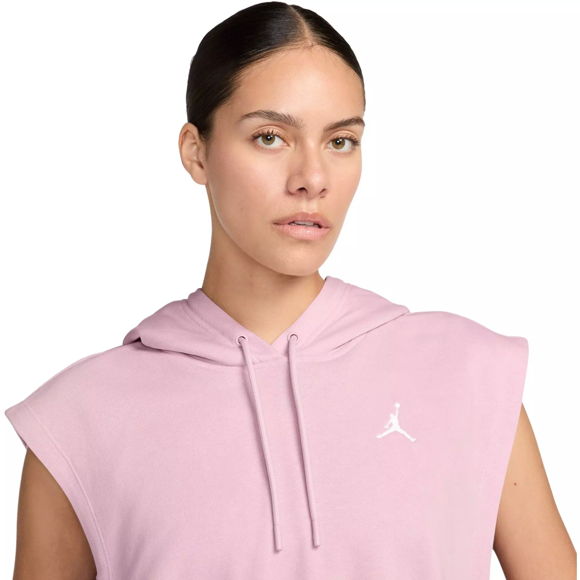 Jordan Women's Brooklyn Fleece French Terry Top - Pink/White - PINK/WHITE