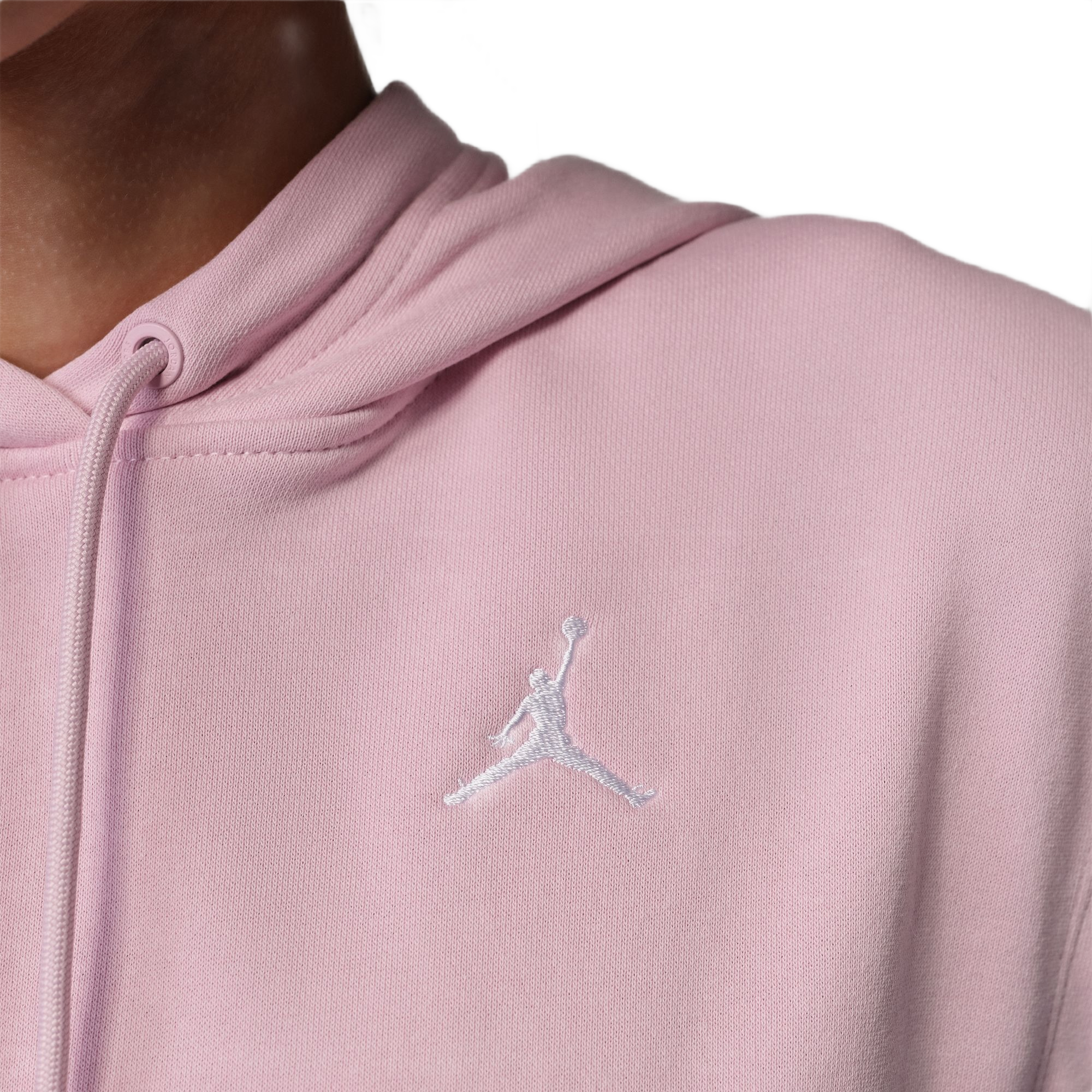 Jordan Women's Brooklyn Fleece French Terry Top - Pink/White - PINK/WHITE Thumbnail View 4