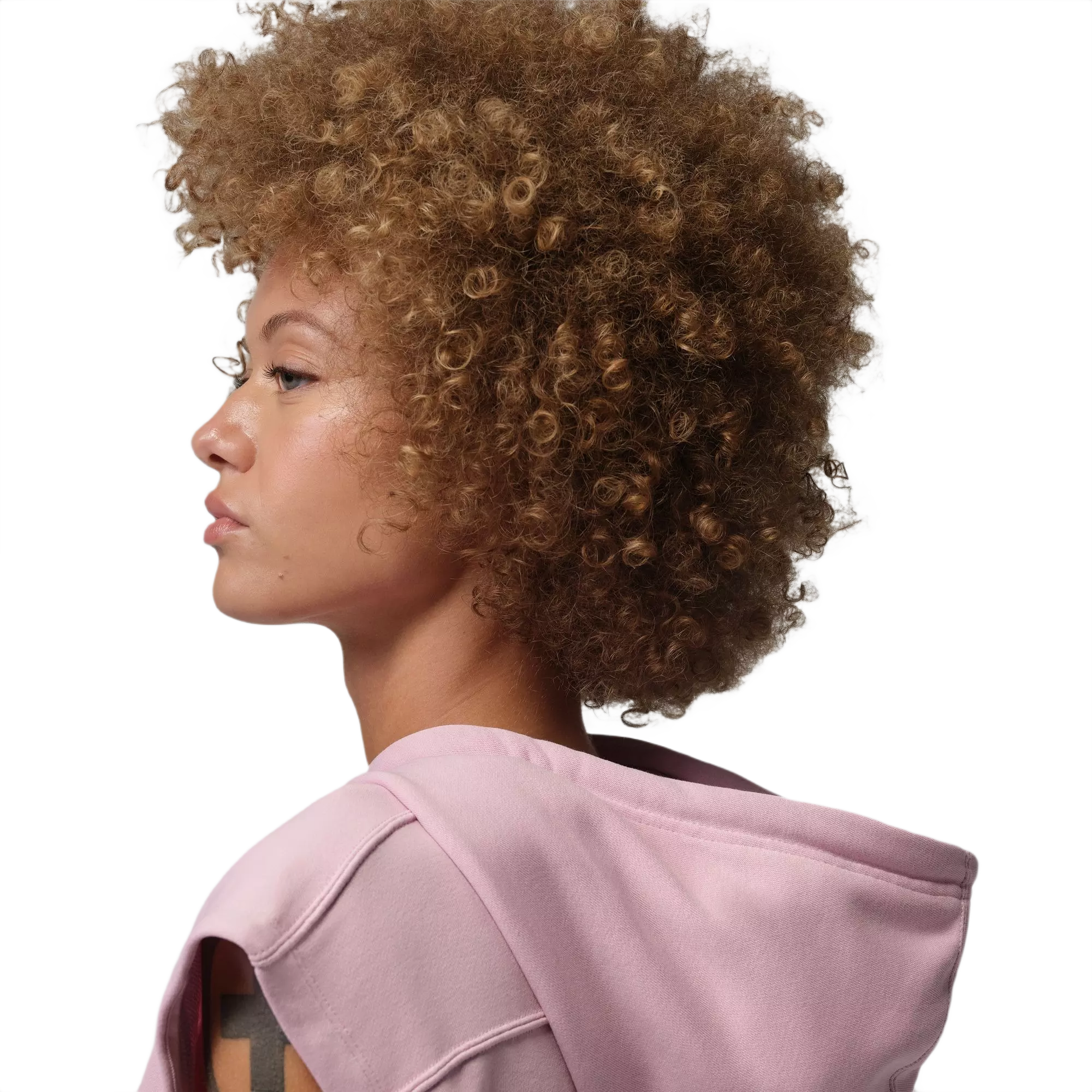 Jordan Women's Brooklyn Fleece French Terry Top - Pink/White - PINK/WHITE