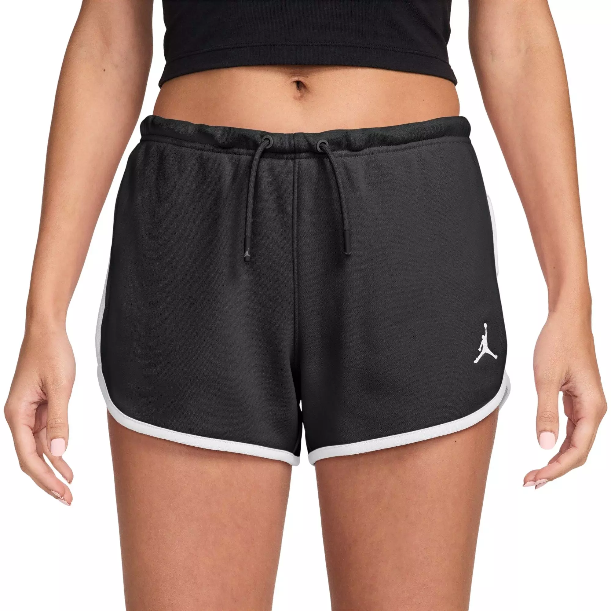 Jordan Women's Brooklyn Fleece Shorts - Black/White - BLACK/WHITE