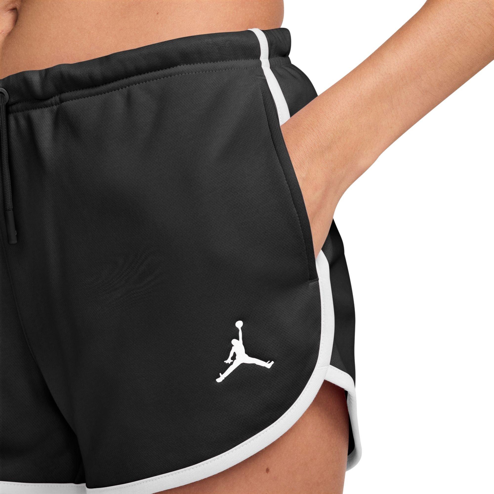 Jordan Women's Brooklyn Fleece Shorts - BLACK/WHITE Thumbnail View 4