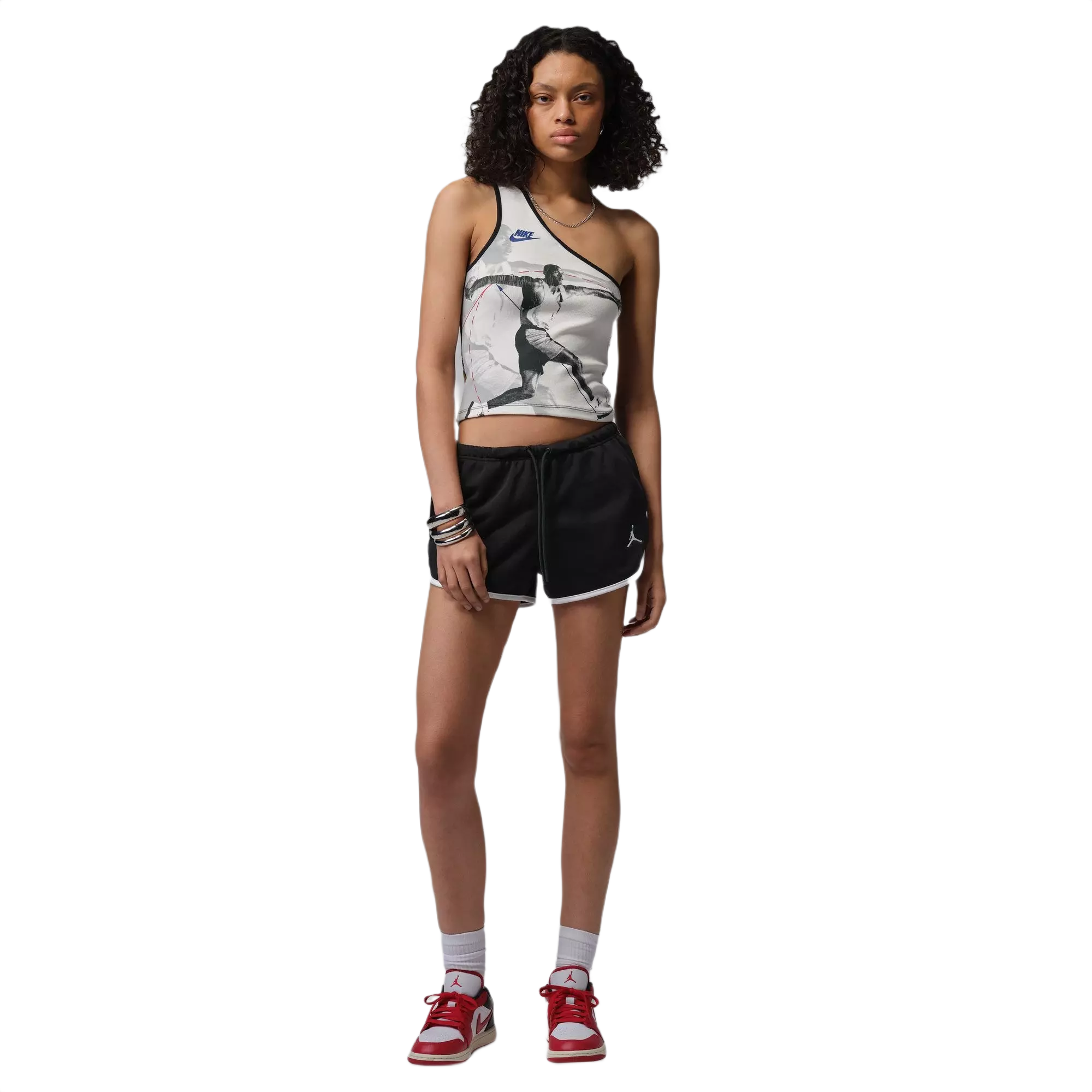 Jordan Women's Brooklyn Fleece Shorts - Black/White - BLACK/WHITE