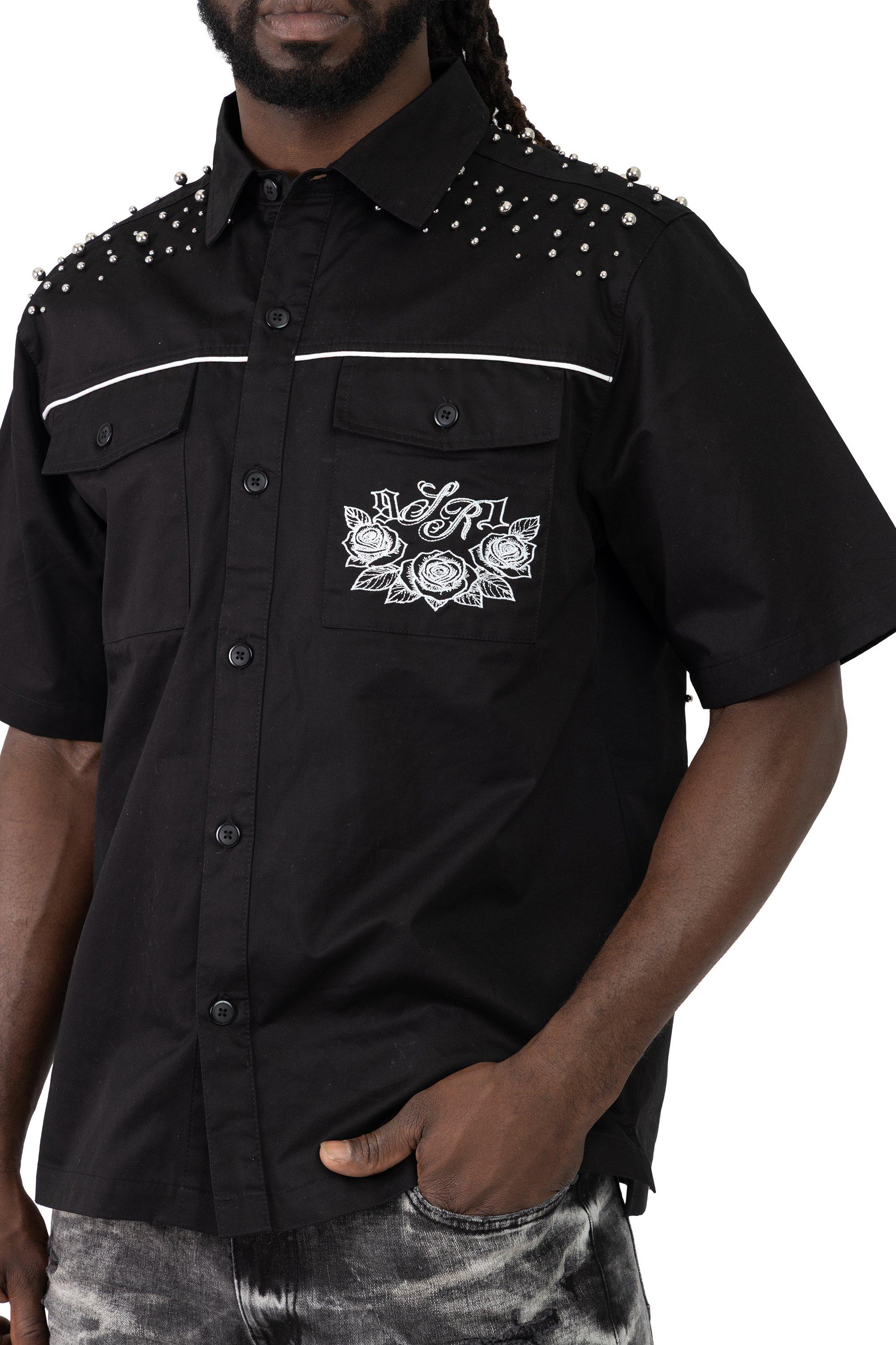 Smoke Rise Men's Noble Steed Twill Shirt - Black - BLACK Thumbnail View 1