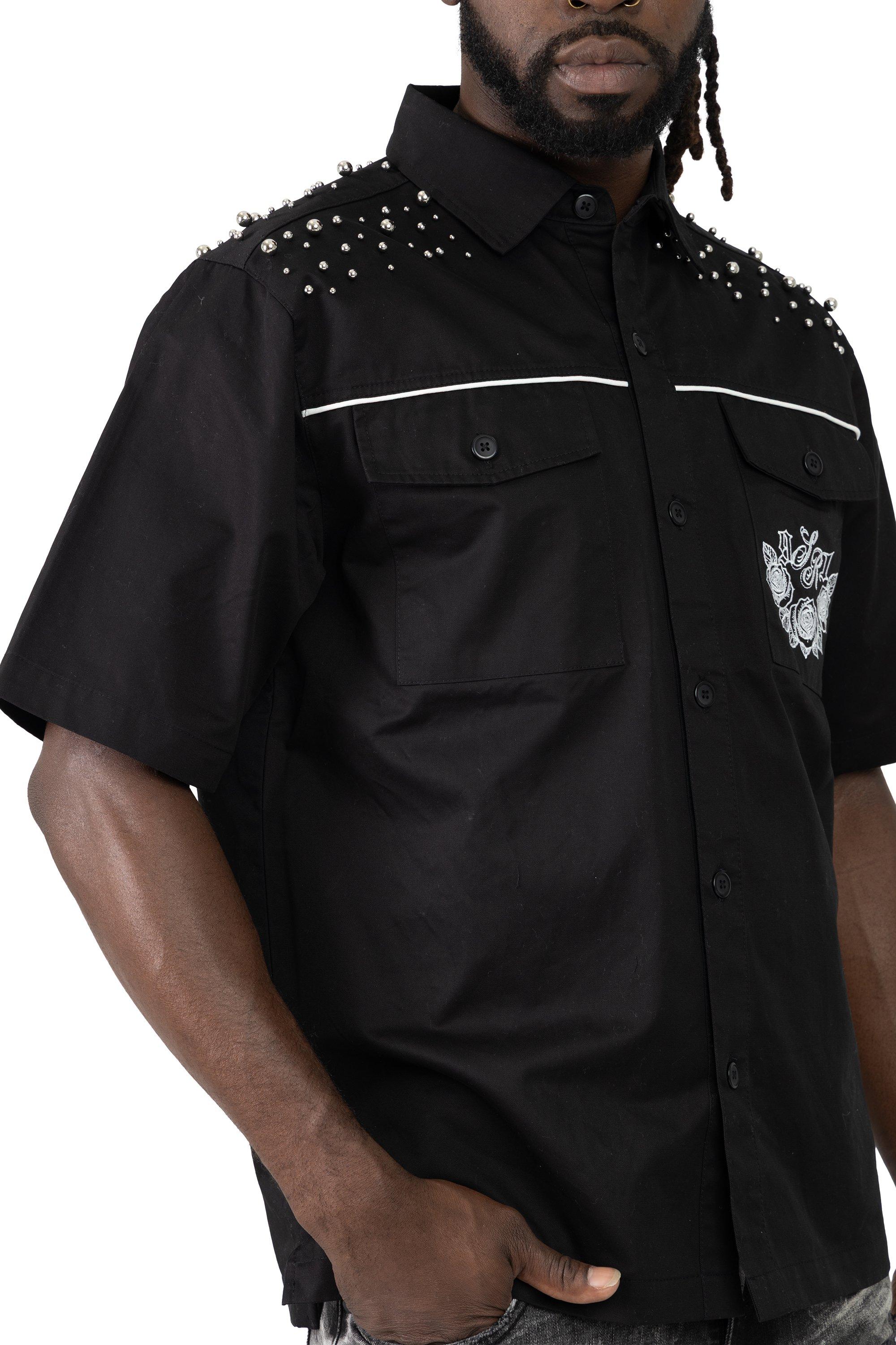 Smoke Rise Men's Noble Steed Twill Shirt - Black - BLACK Thumbnail View 3