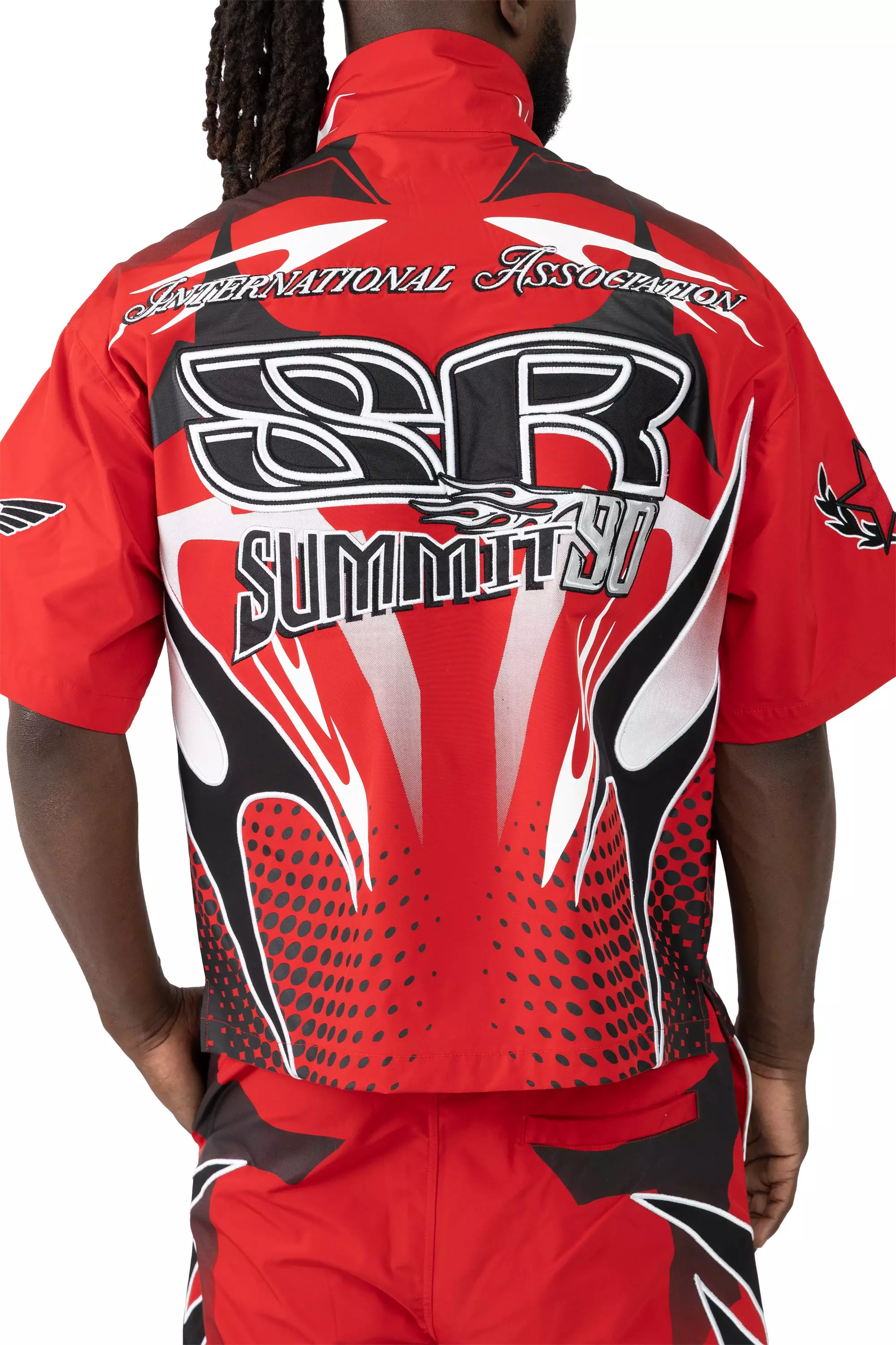 Smoke Rise Men's Republic Zippered Windbreaker - Red - RED