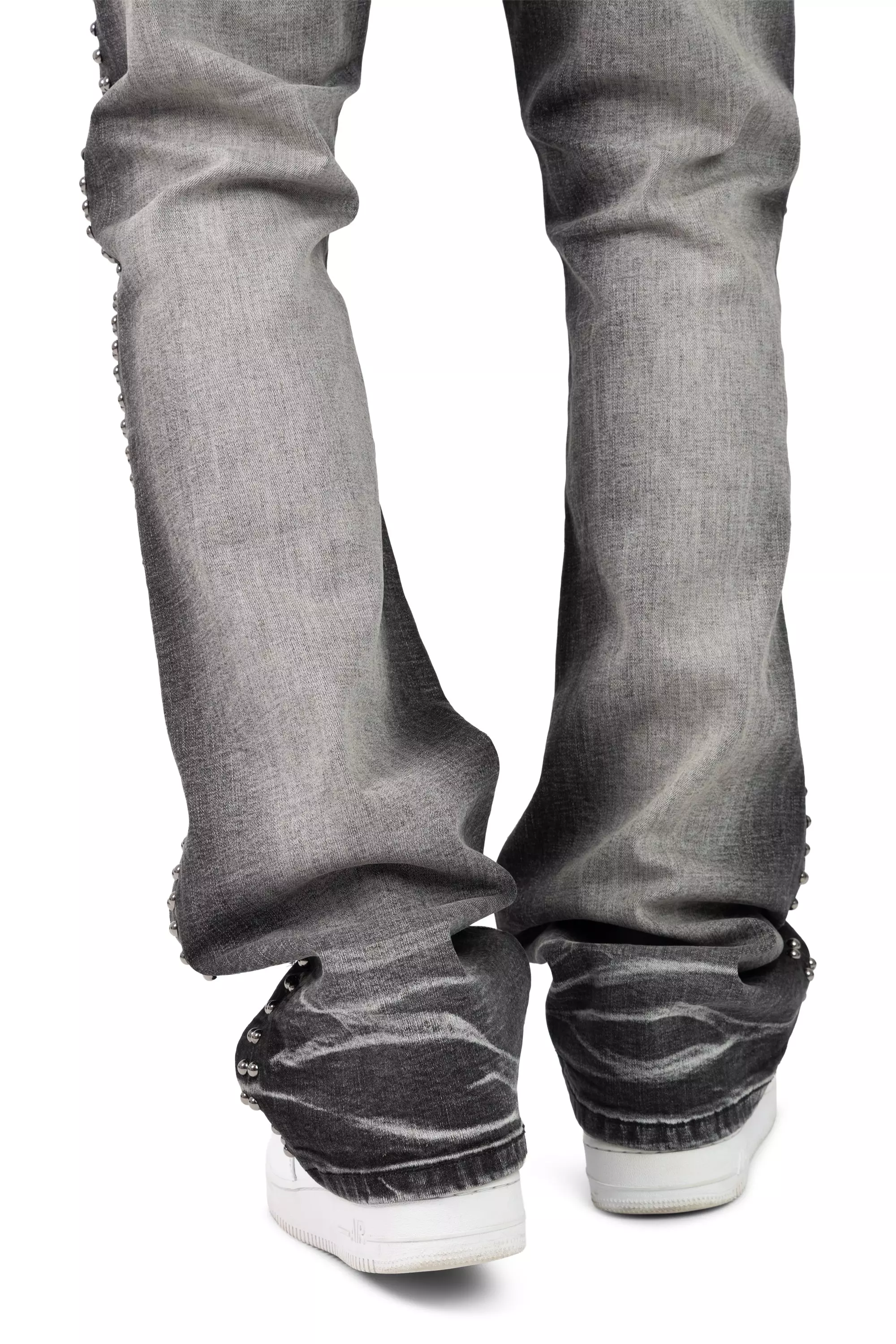 Smoke Rise Men's Stacked Flair Chaos Abyss Denim Jeans - Spider Black - BLACK