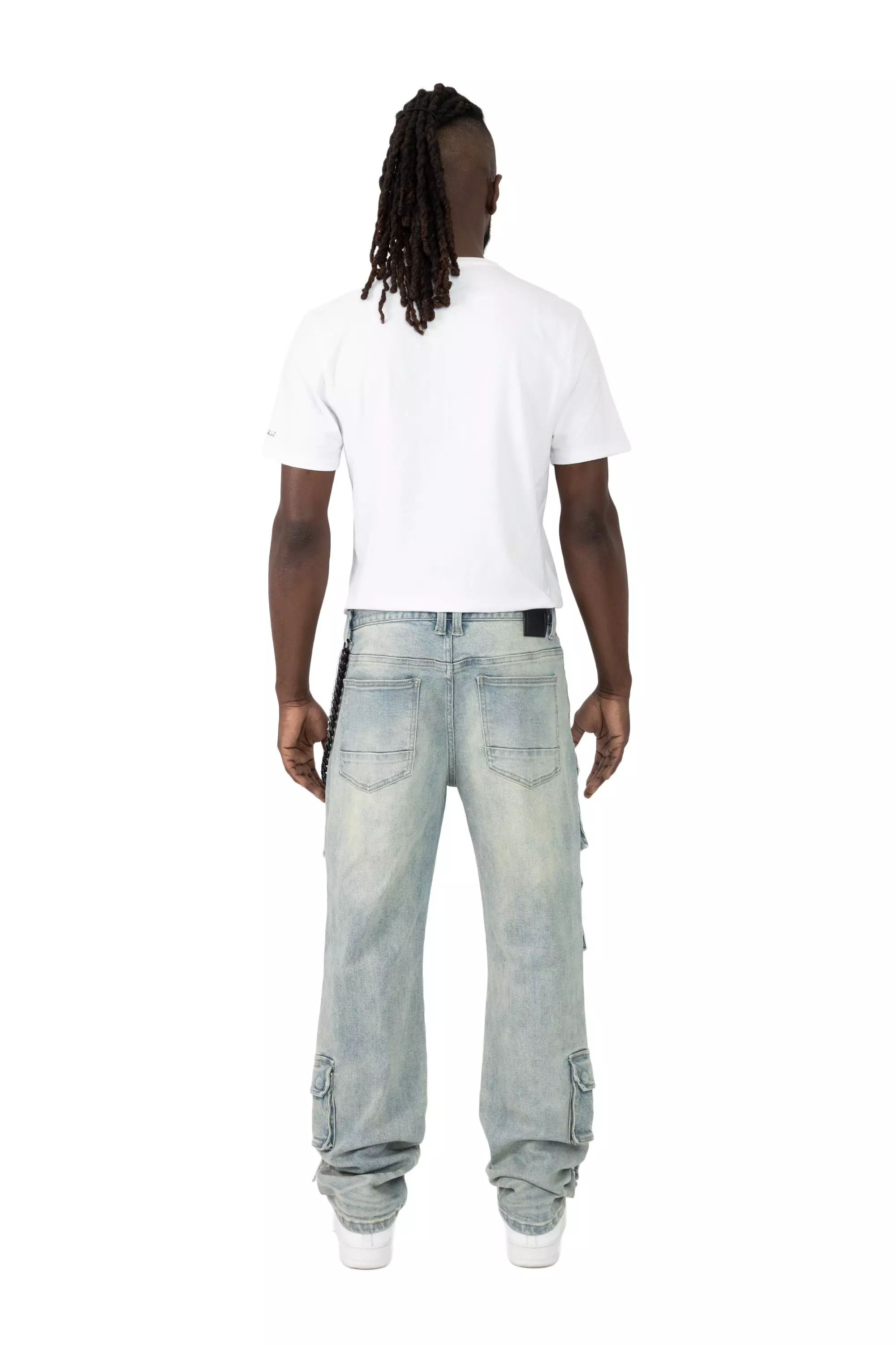 Smoke Rise Men's Straight Fit Utility Jeans - Vanilla Blue - BLUE
