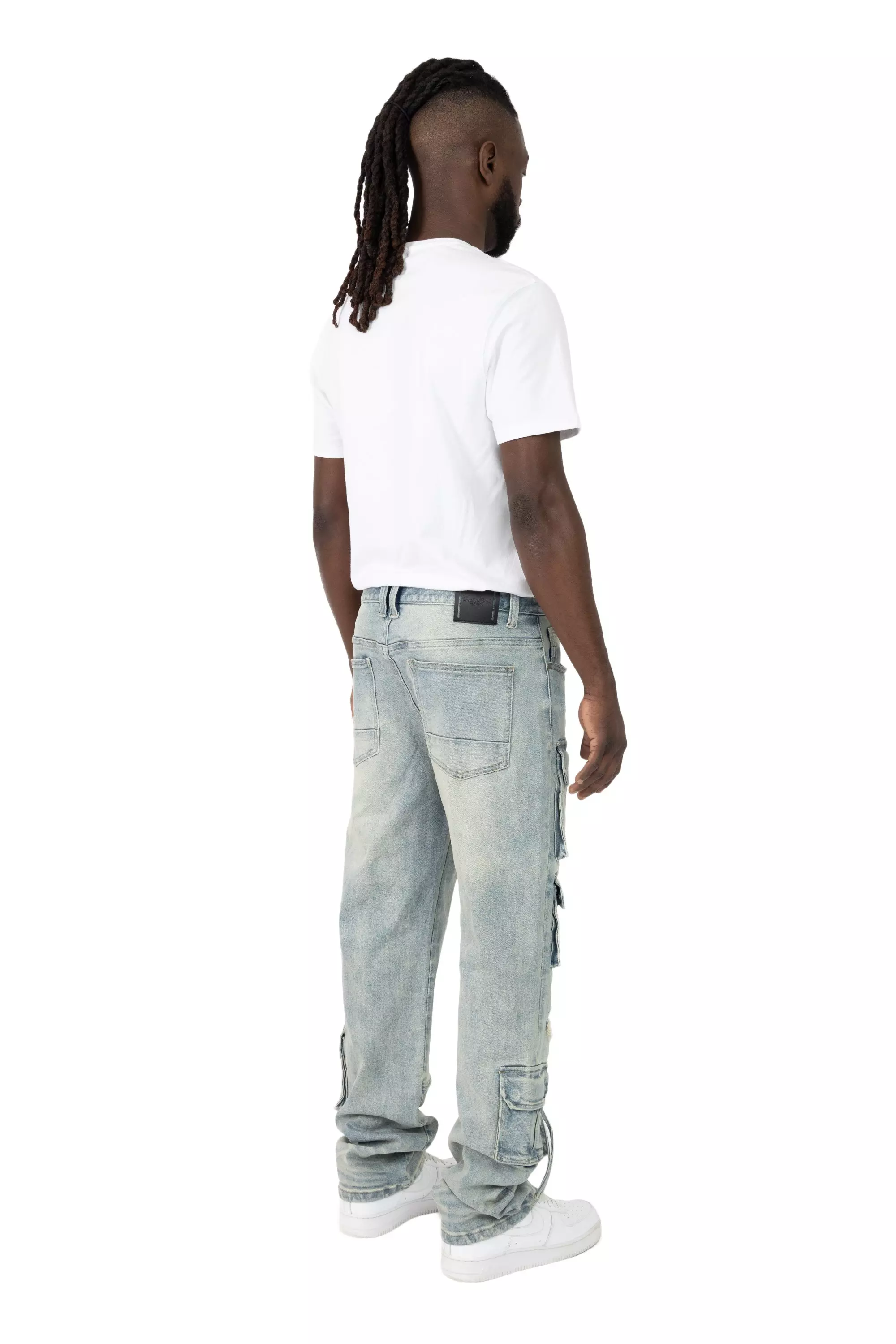 Smoke Rise Men's Straight Fit Utility Jeans - Vanilla Blue - BLUE