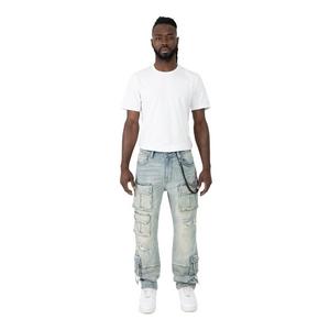 Smoke Rise Men's Straight Fit Utility Jeans - Vanilla Blue