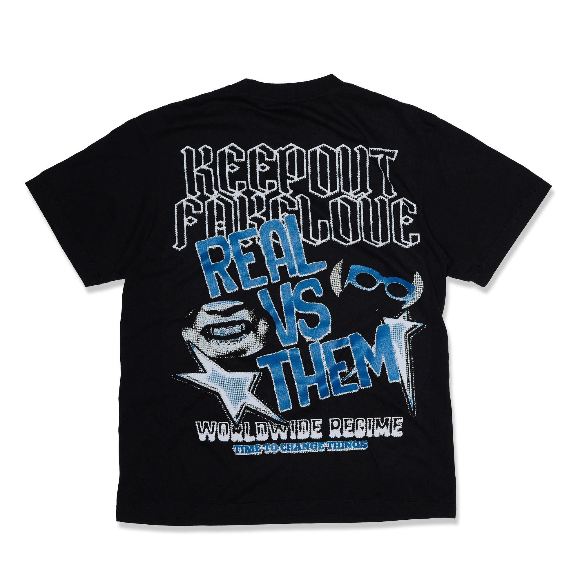 KEEPOUTFAKELOVE Men's Views Tee - Black - BLACK Thumbnail View 2