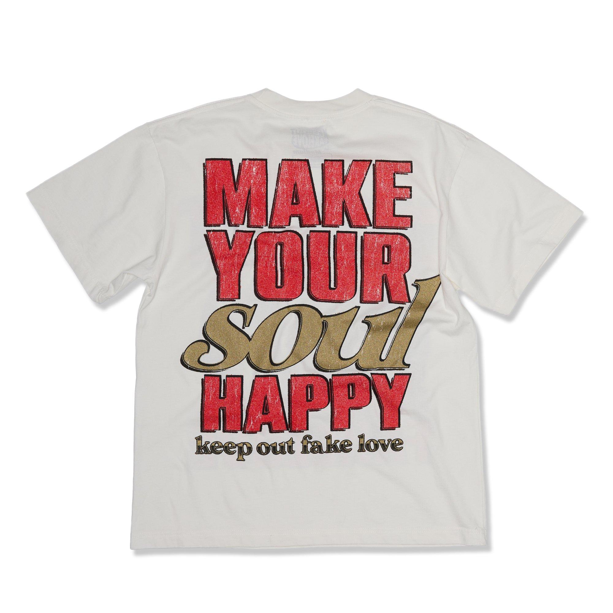 KEEPOUTFAKELOVE Men's Soulfull Tee - White - WHITE Thumbnail View 2