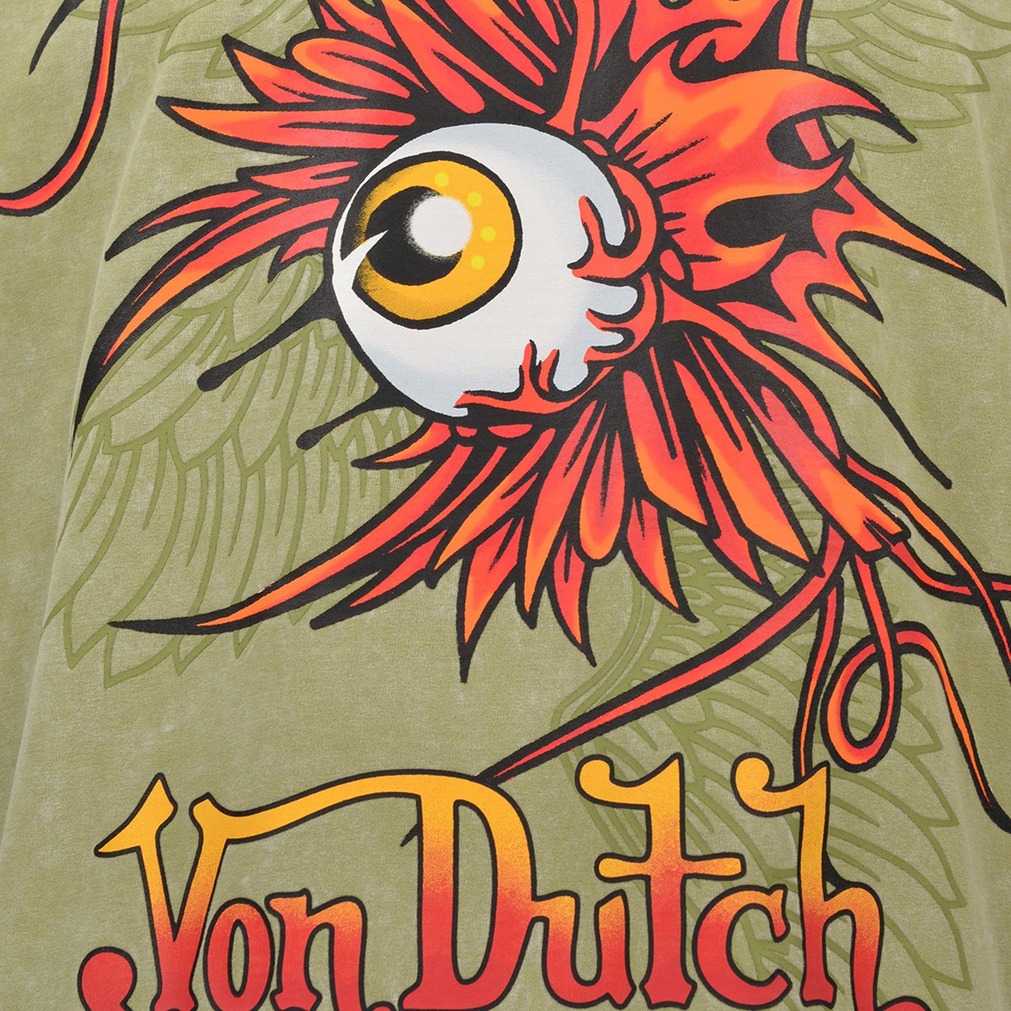 Von Dutch Men's Crazy Eyeball Tee - Olive - OLIVE Thumbnail View 4