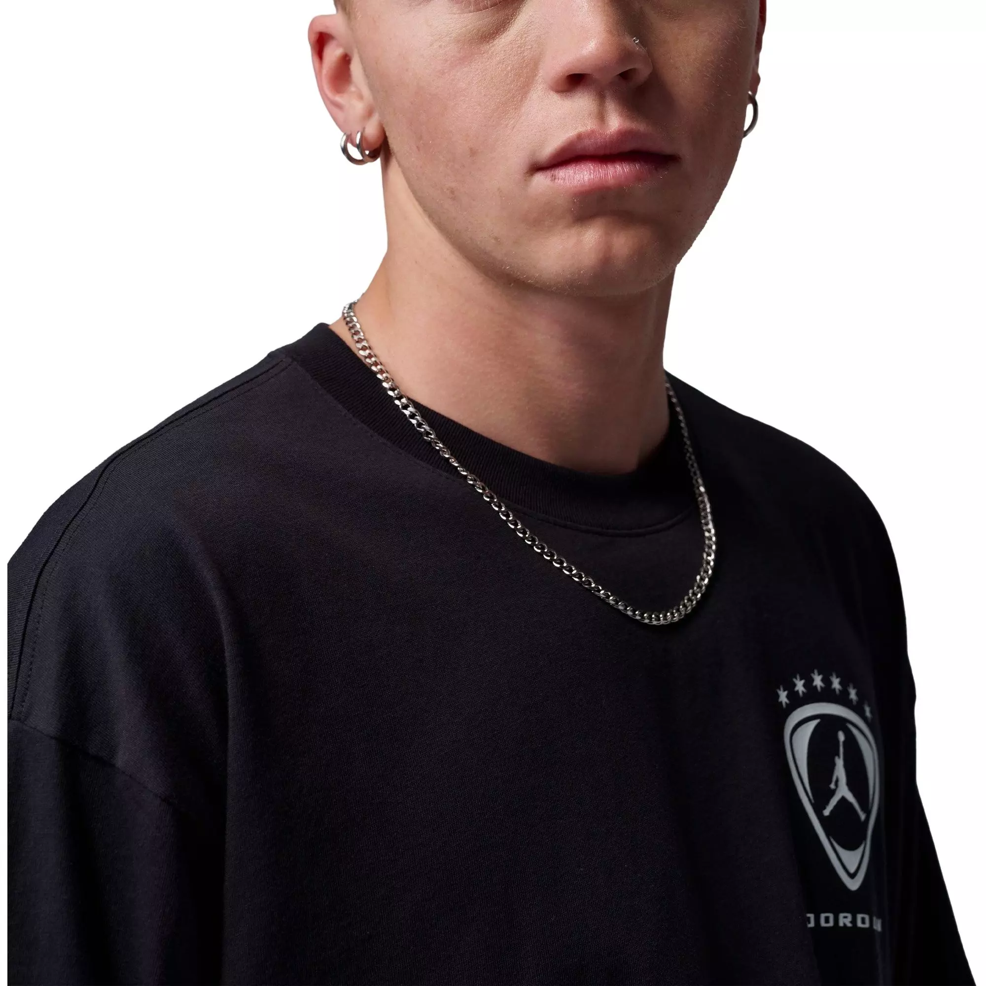 Jordan Men's Brooklyn FC Oversized Graphic Tee - Black - BLACK