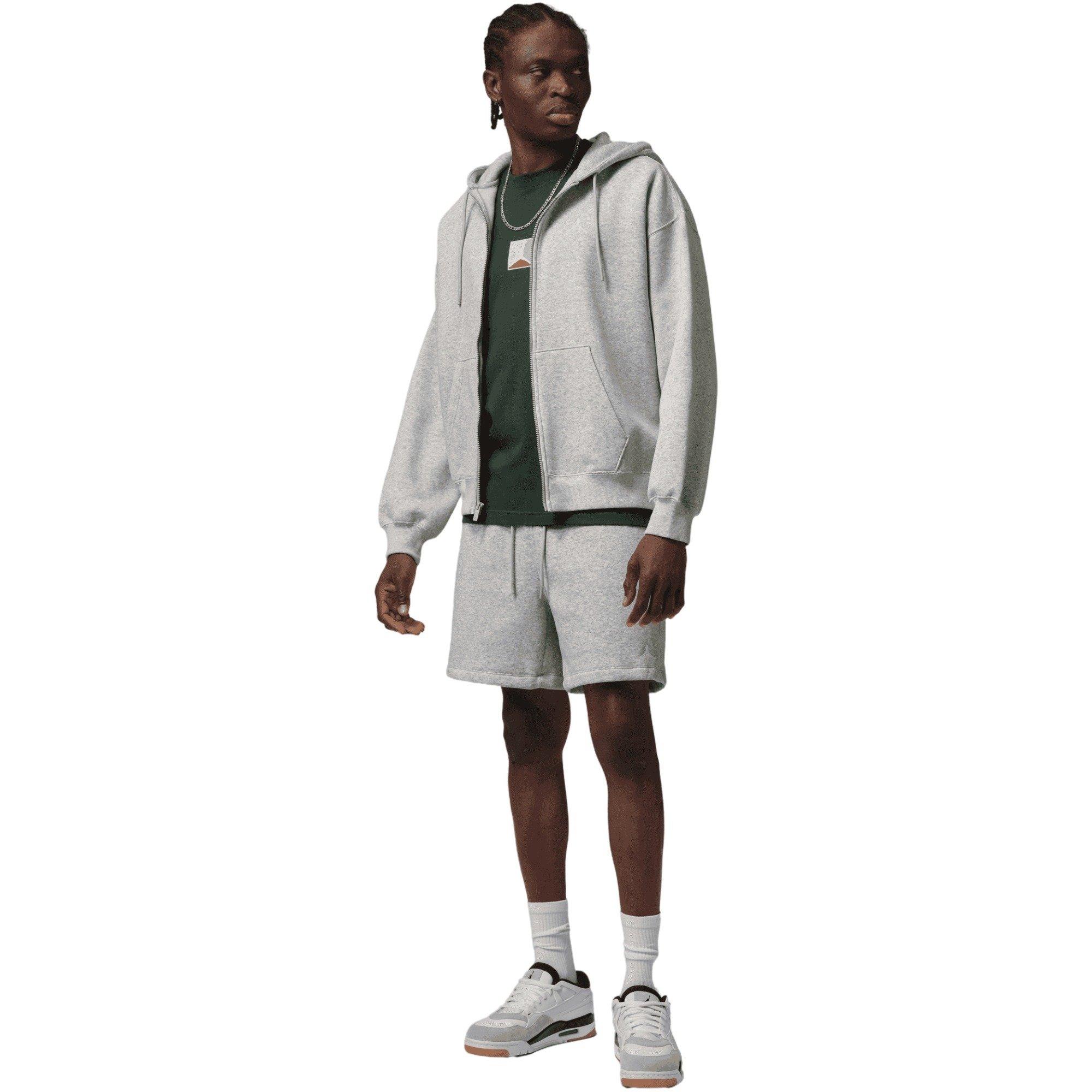 Jordan Men's Brooklyn Fleece Shorts - Light Grey - GREY Thumbnail View 7
