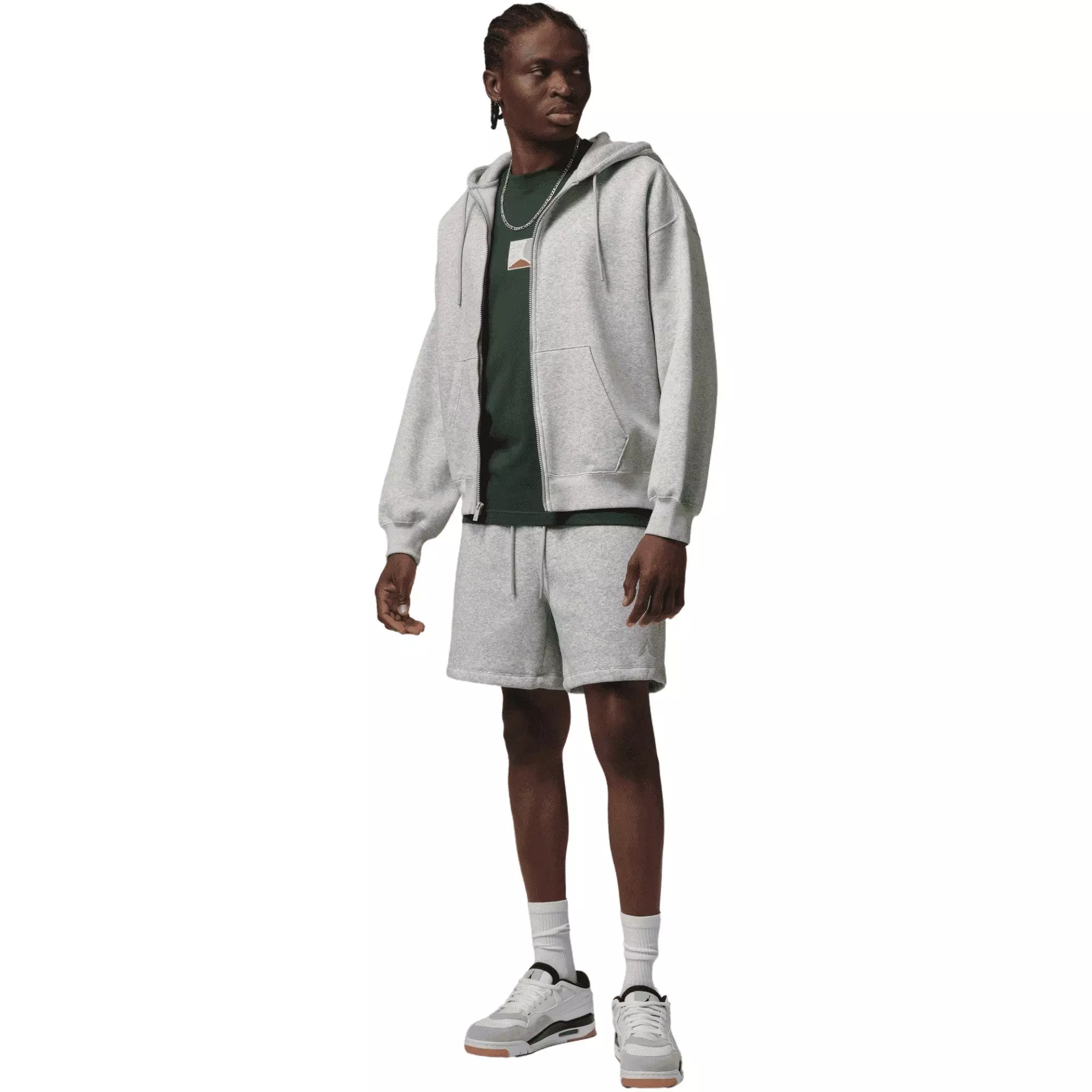 Jordan Men's Brooklyn Fleece Shorts - Light Grey - GREY
