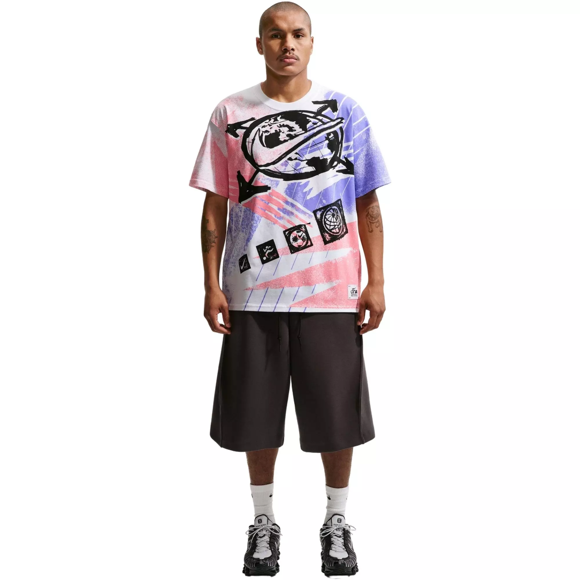 Nike Men's Sportswear Tee - White/Red/Blue - WHITE/RED/BLUE