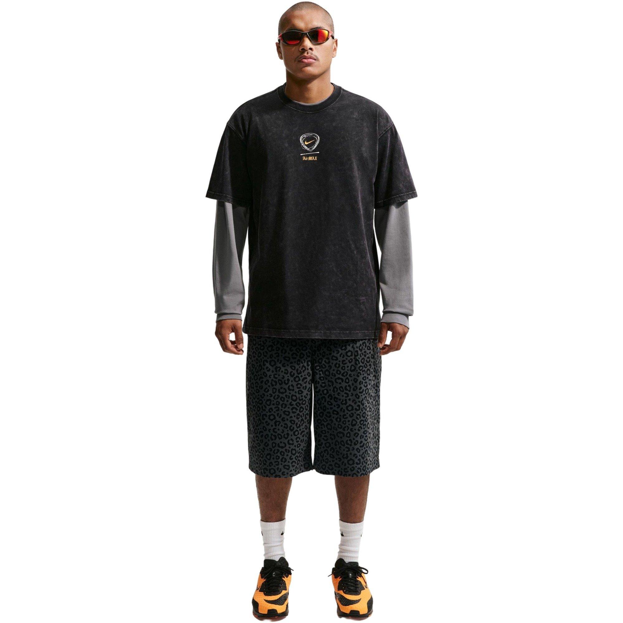 Nike Men's Sportswear Tee - Black Orange - BLACK/ORANGE Thumbnail View 1
