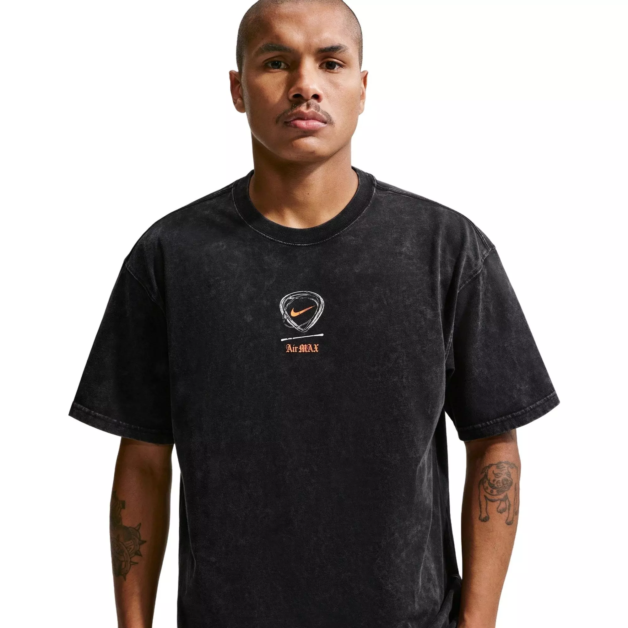 Nike Men's Sportswear Tee - Black Orange - BLACK/ORANGE