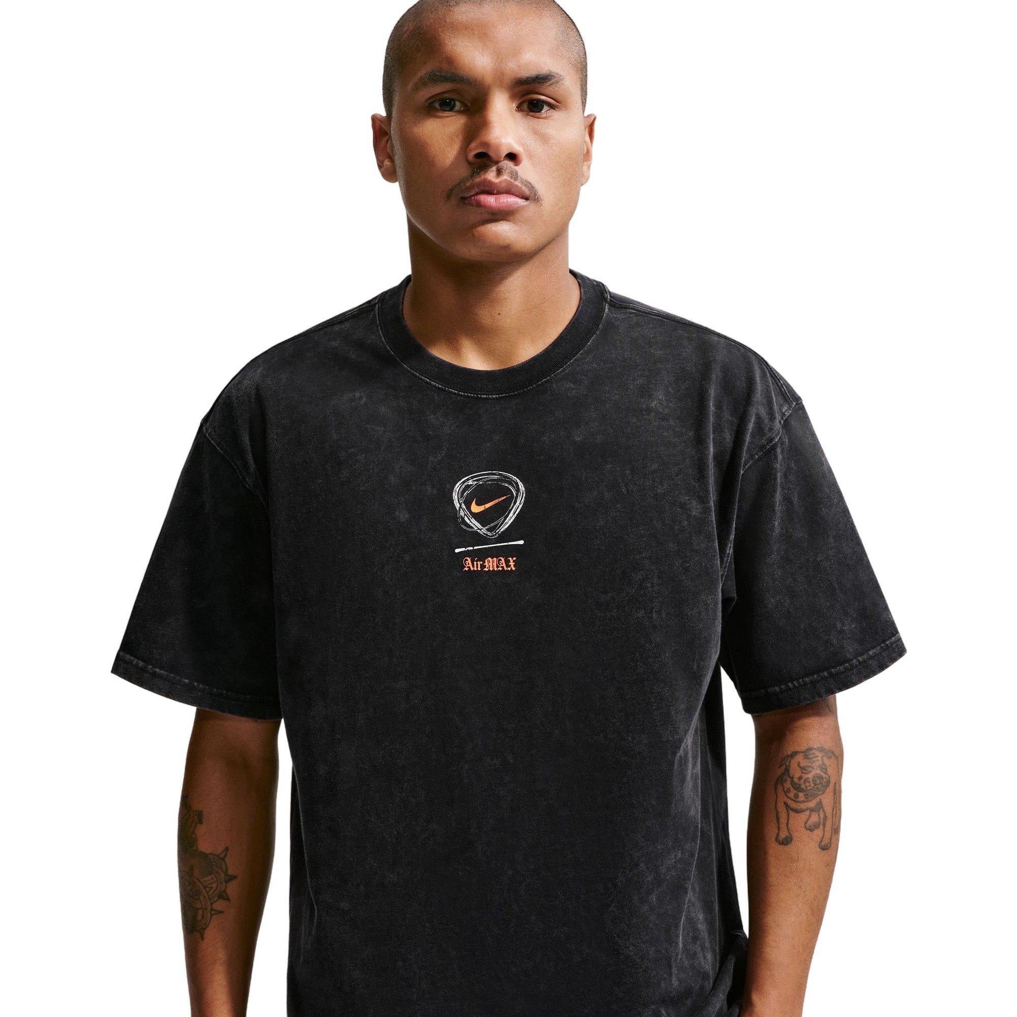 Nike Men's Sportswear Tee-Black Orange - BLACK/ORANGE Thumbnail View 3