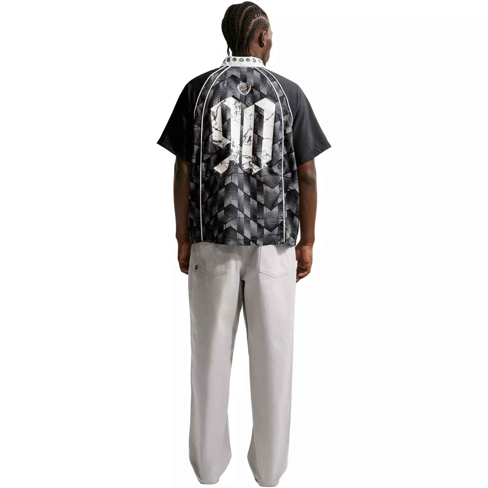 Nike SB Men's Dri-FIT Bowler Skate Top - BLACK/ORANGE