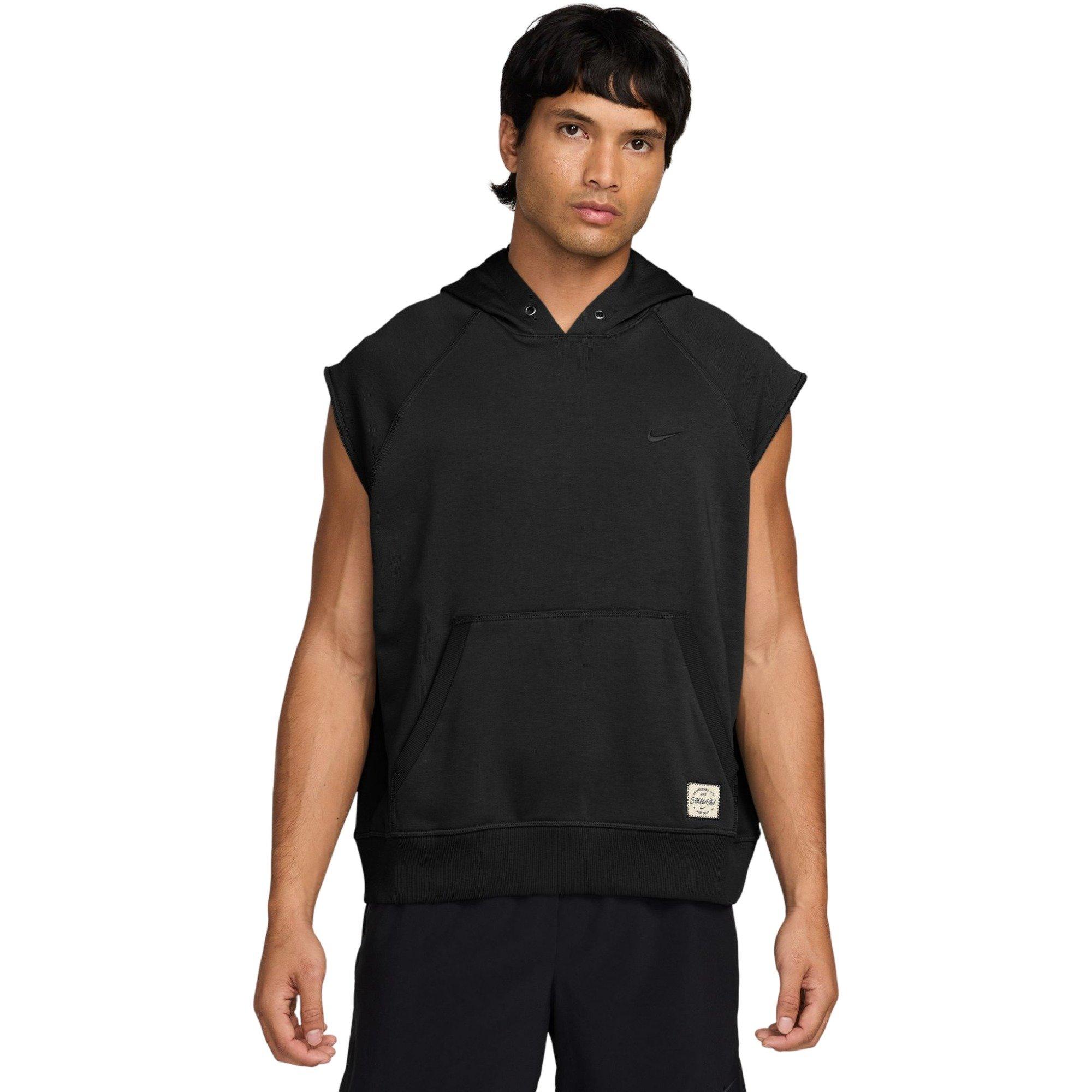 Nike Men's NAC Dri-FIT Fleece Sleeveless Training Hoodie - BLACK Thumbnail View 1
