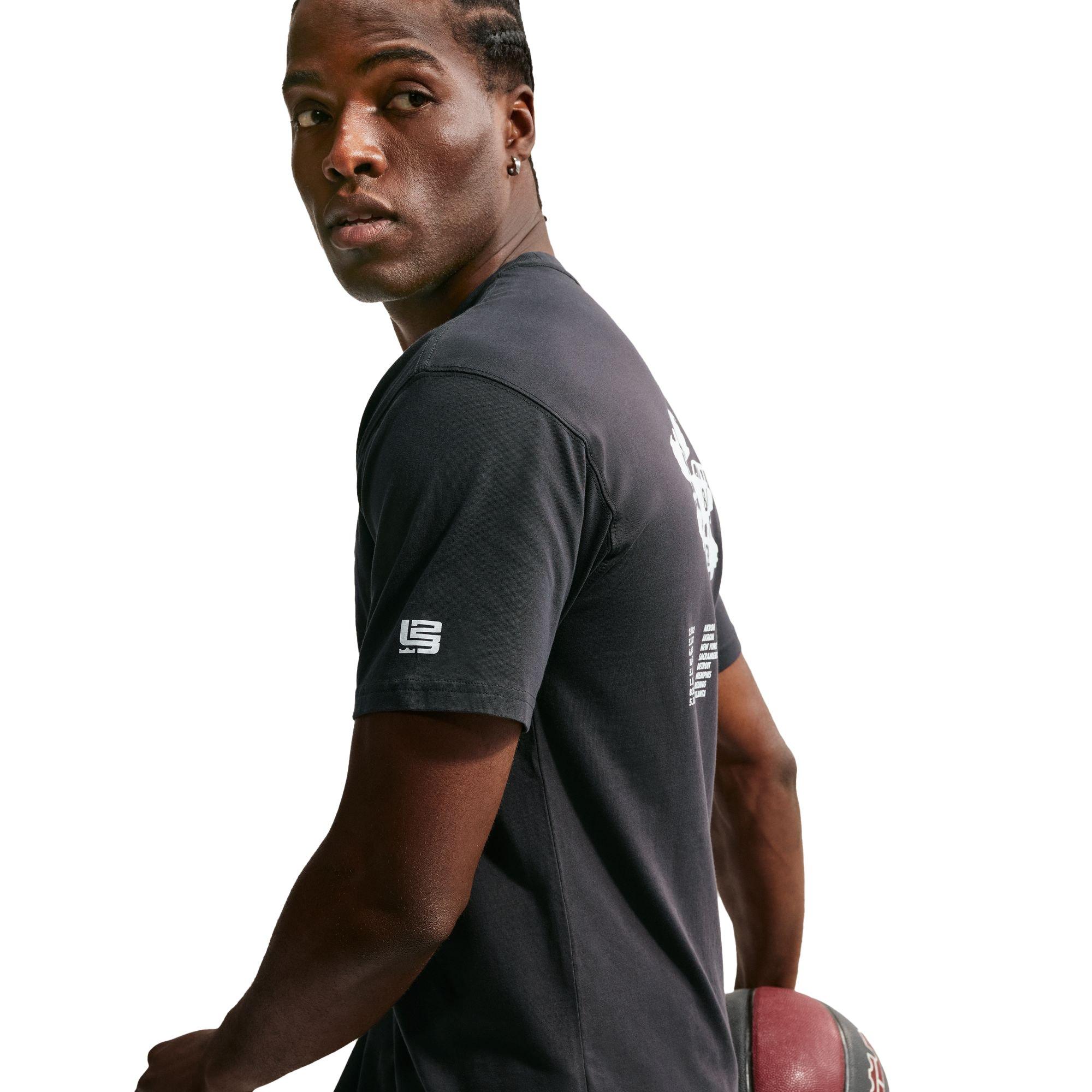 Nike LeBron "Motor King" Men's Basketball T-Shirt - BLACK Thumbnail View 3