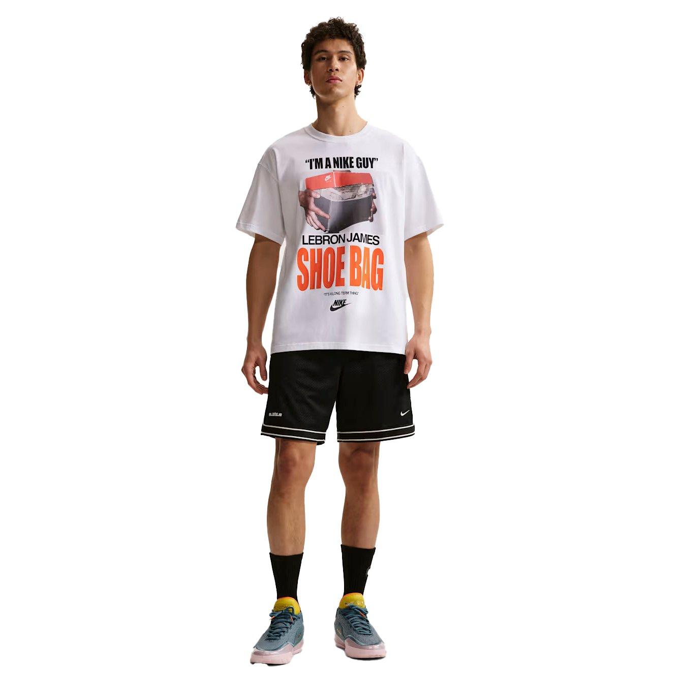 Nike Men's LeBron Shoe Bag Basketball T-Shirt in White | Size Medium | IH8573-100
