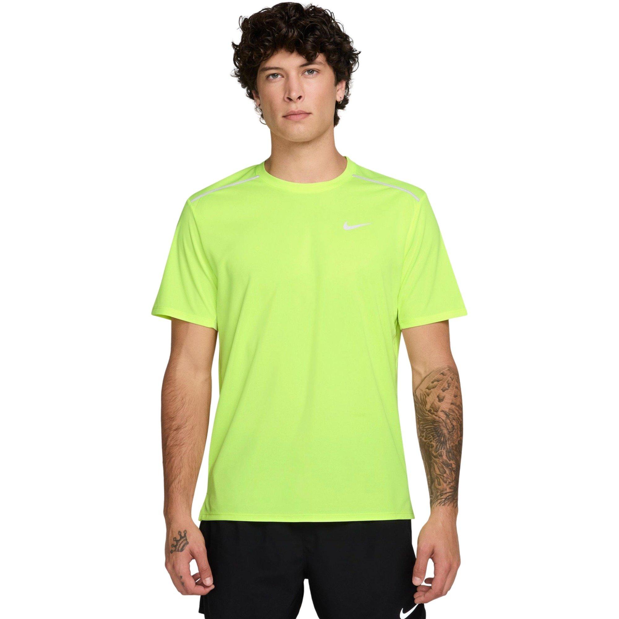 Nike Men's Miler Dri-FIT UV Short-Sleeve Running Top - Volt - VOLT Thumbnail View 1