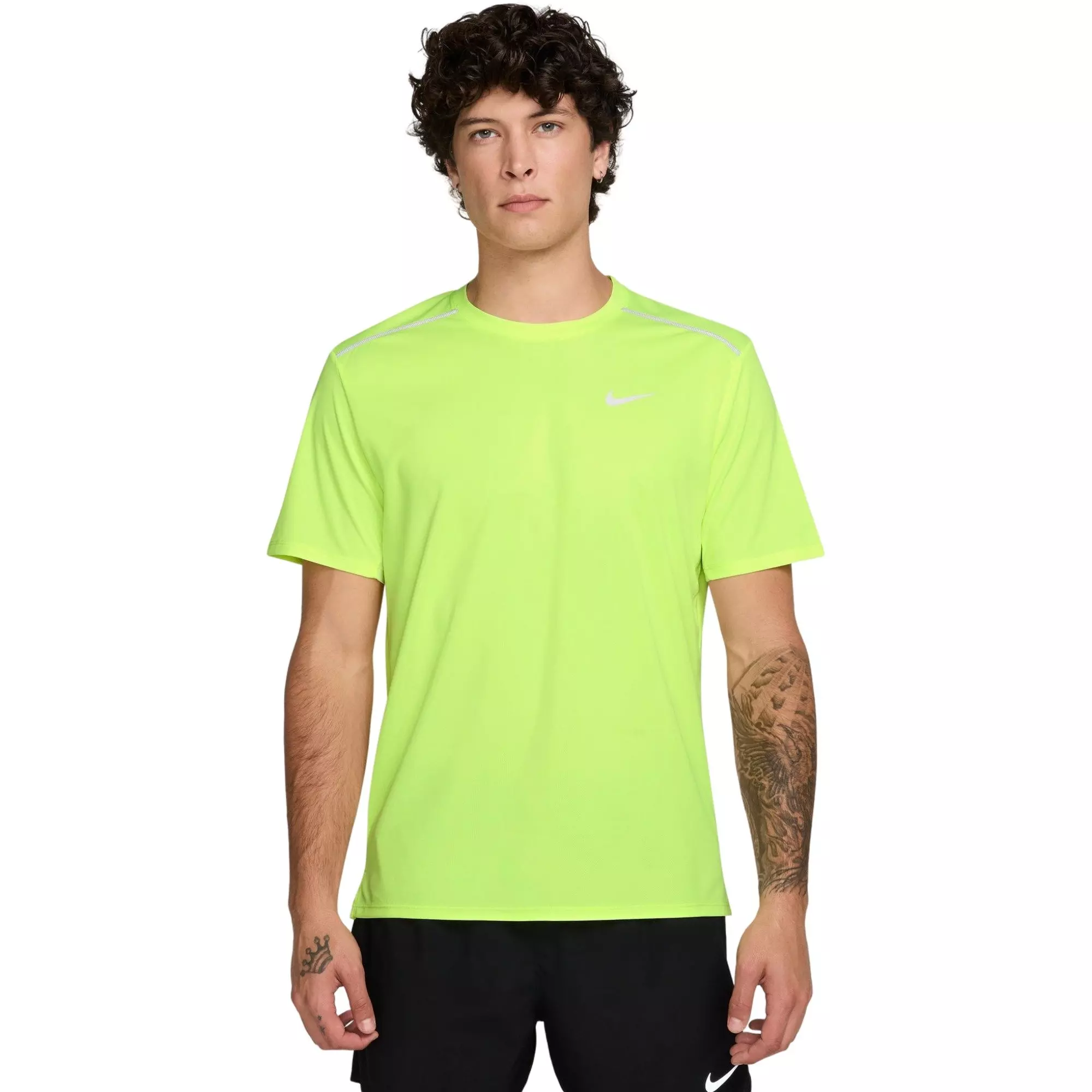 Nike Men's Miler Dri-FIT UV Short-Sleeve Running Top - Volt - VOLT