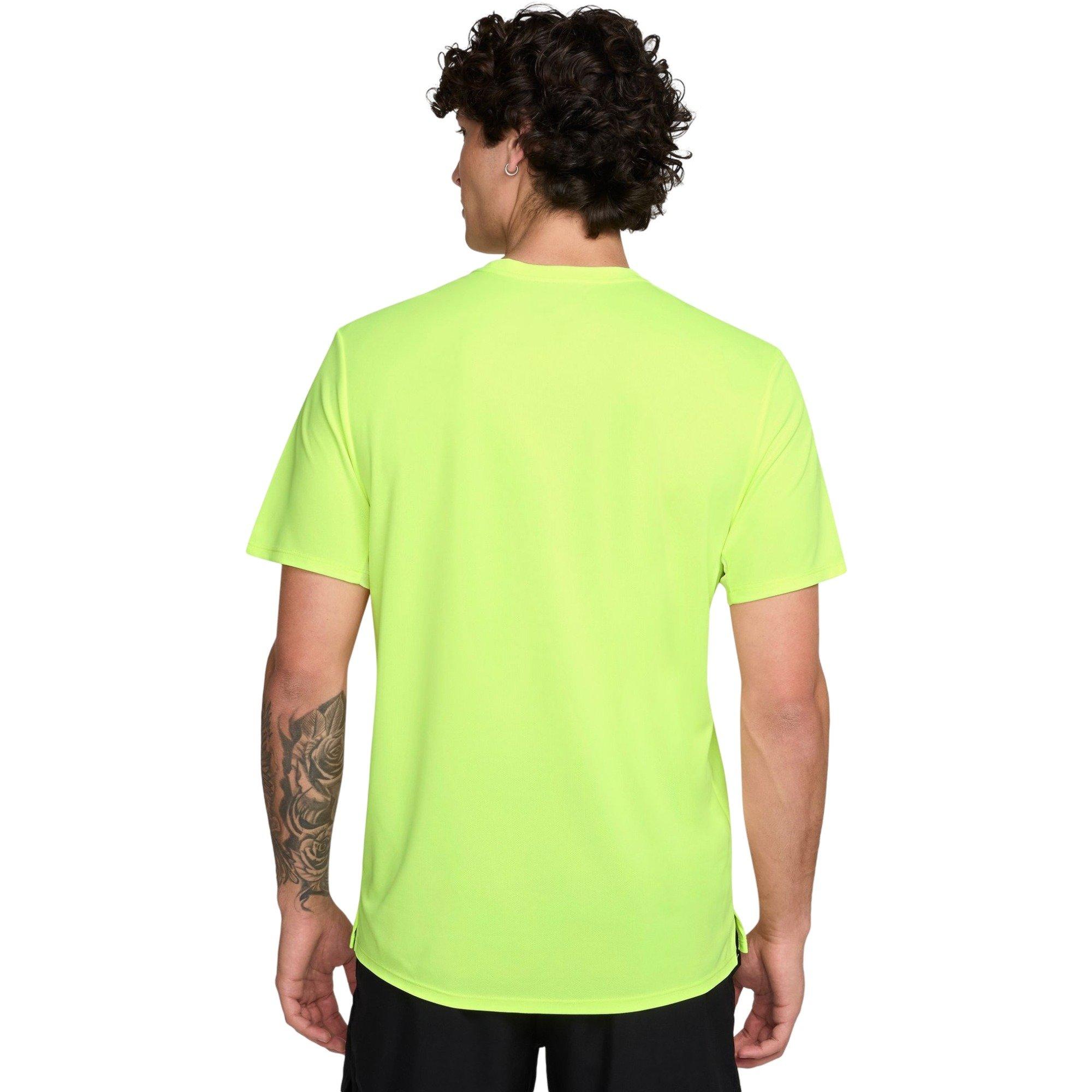 Nike Men's Miler Dri-FIT UV Short-Sleeve Running Top - Volt - VOLT Thumbnail View 2