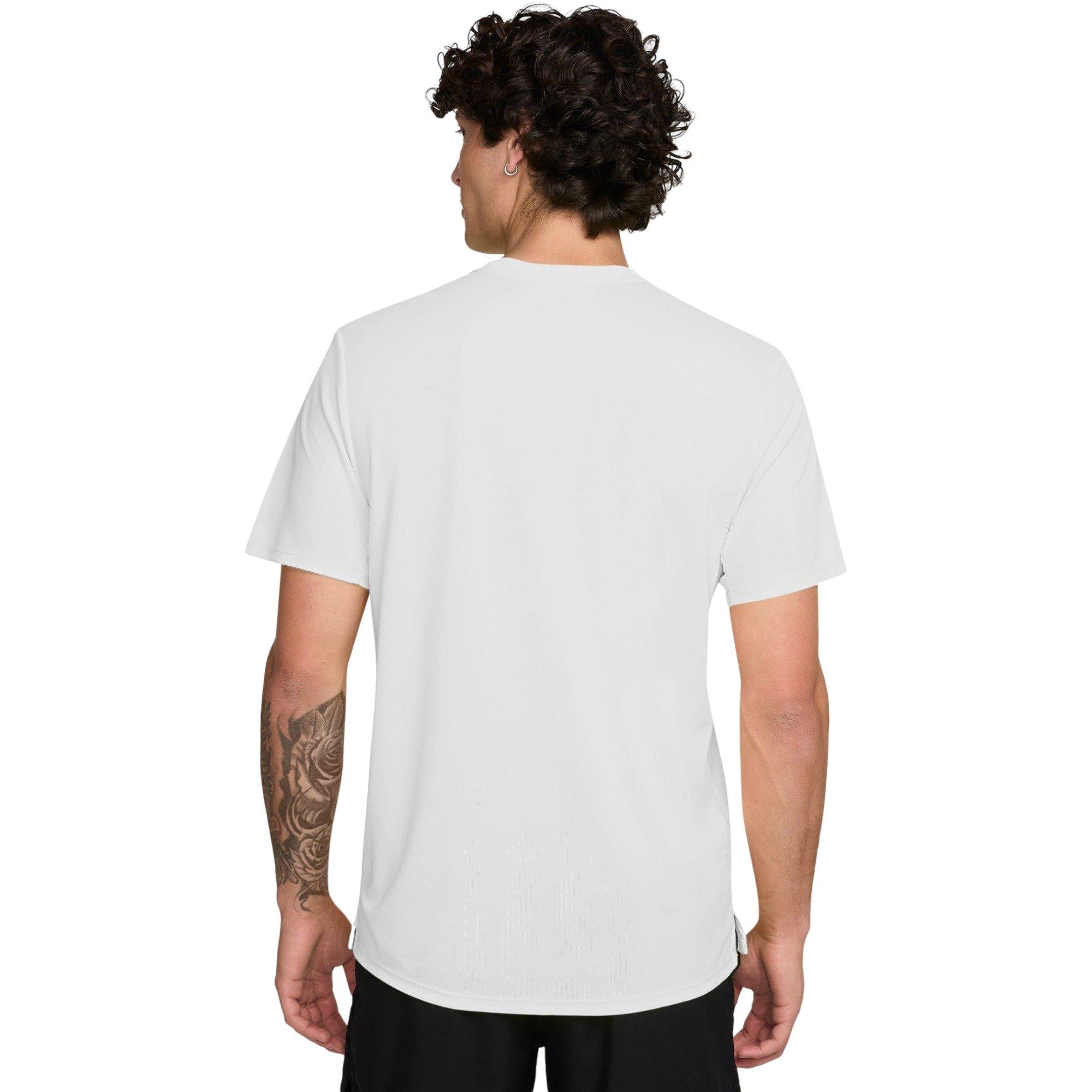 Nike Men's Miler Dri-FIT UV Short-Sleeve Running Top - White - WHITE Thumbnail View 2