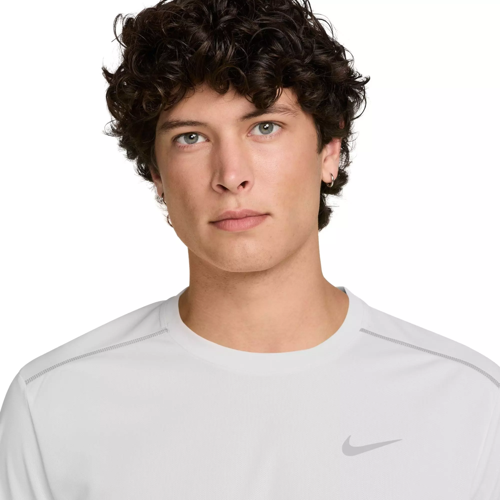 Nike Men's Miler Dri-FIT UV Short-Sleeve Running Top - White - WHITE