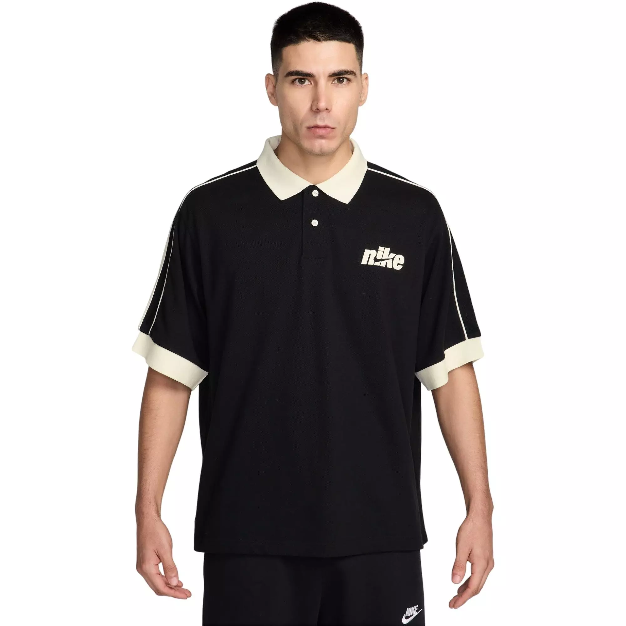 Nike Men's Sportswear Club Short-Sleeve Polo - BLACK/WHITE