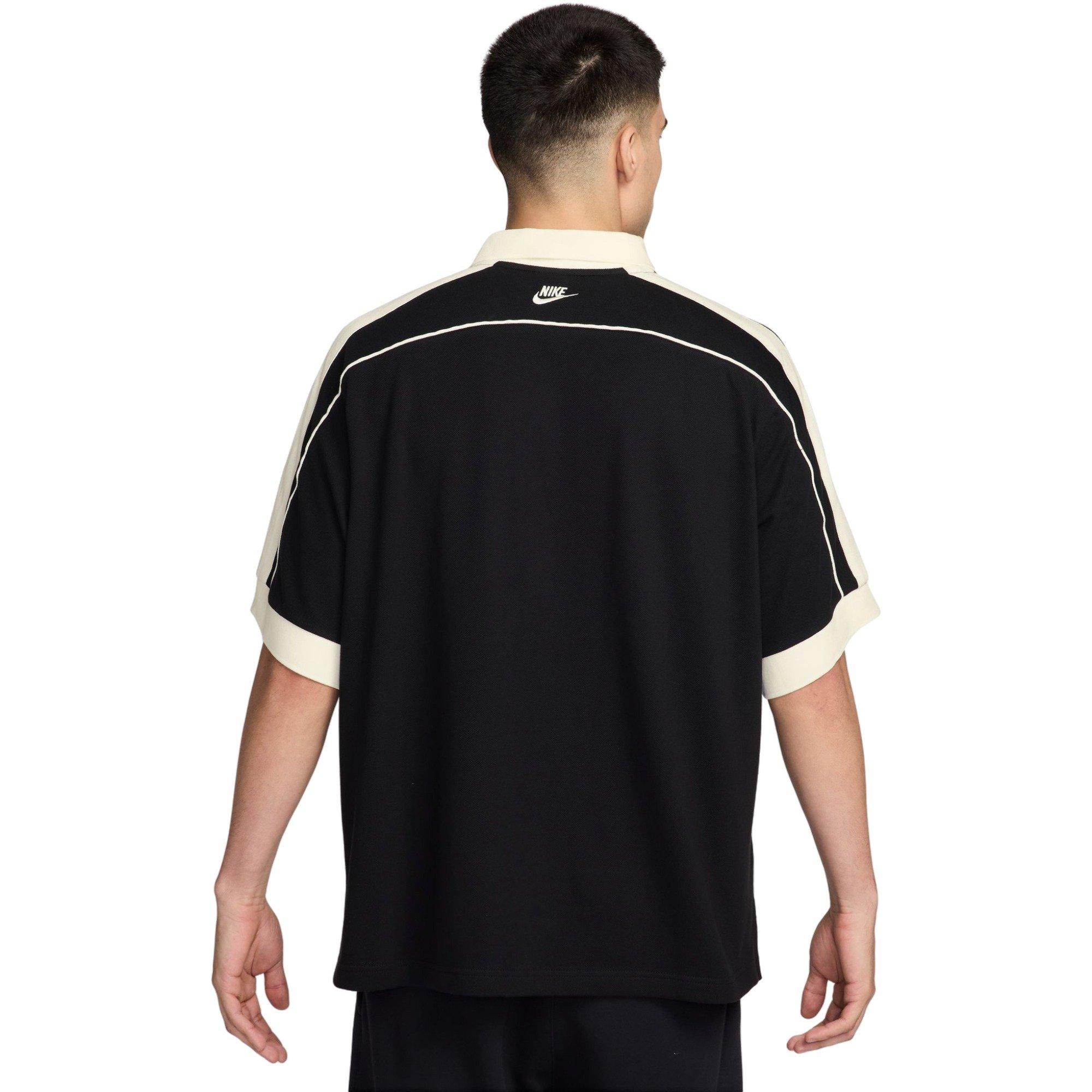 Nike Men's Sportswear Club Short-Sleeve Polo - BLACK/WHITE Thumbnail View 2
