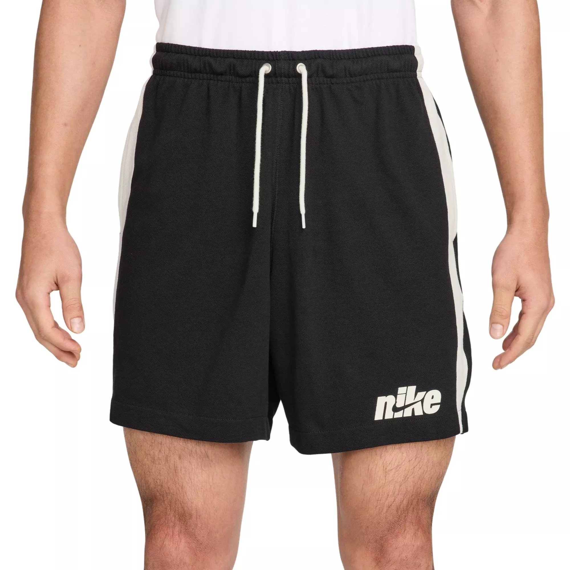 Nike Men's Sportswear Club Knit Flow Shorts - BLACK/WHITE