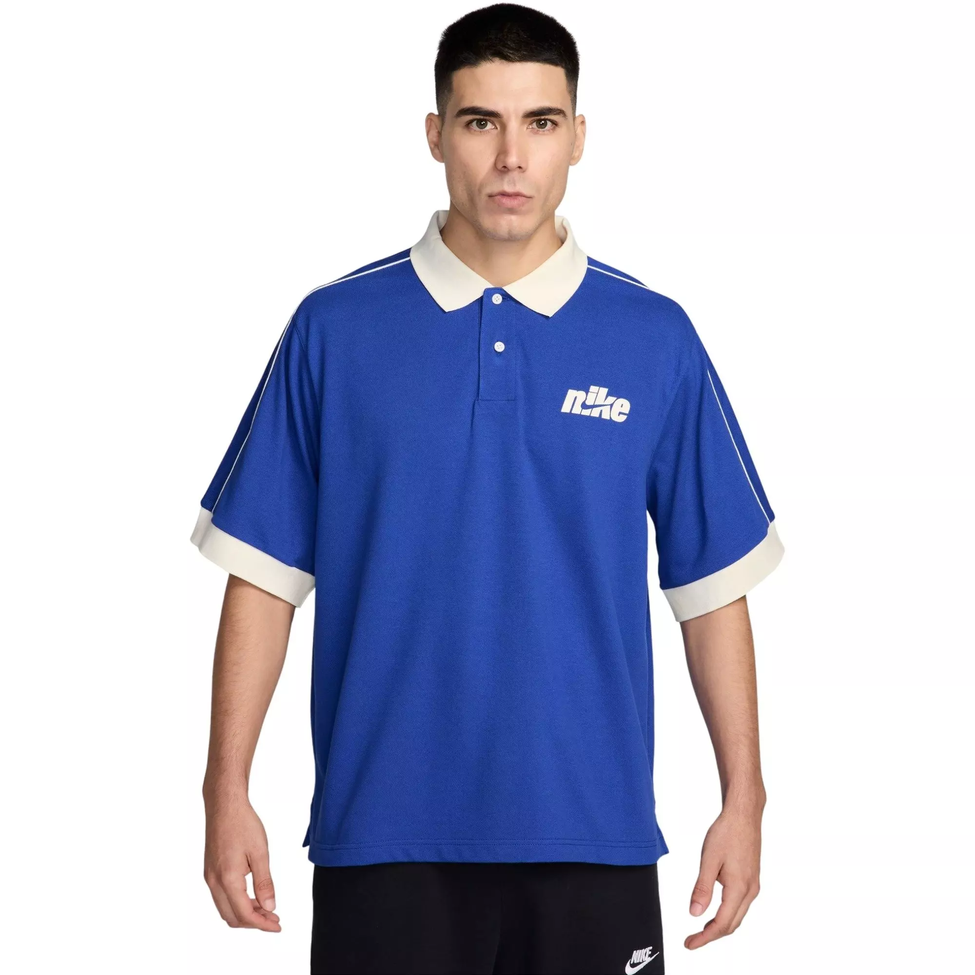 Nike Men's Sportswear Club Short-Sleeve Polo-Blue/White - BLUE/WHITE