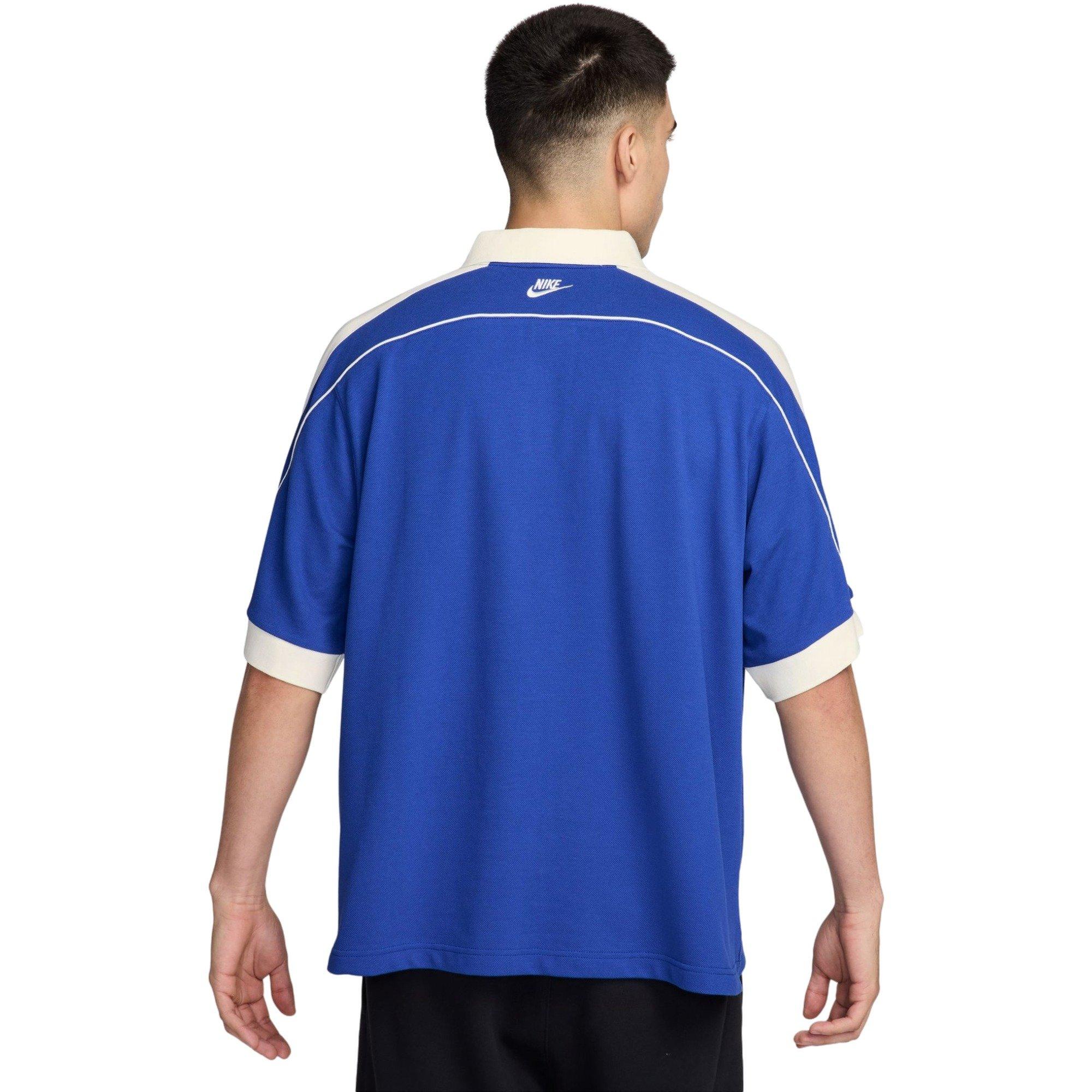 Nike Men's Sportswear Club Short-Sleeve Polo-Blue/White - BLUE/WHITE Thumbnail View 2