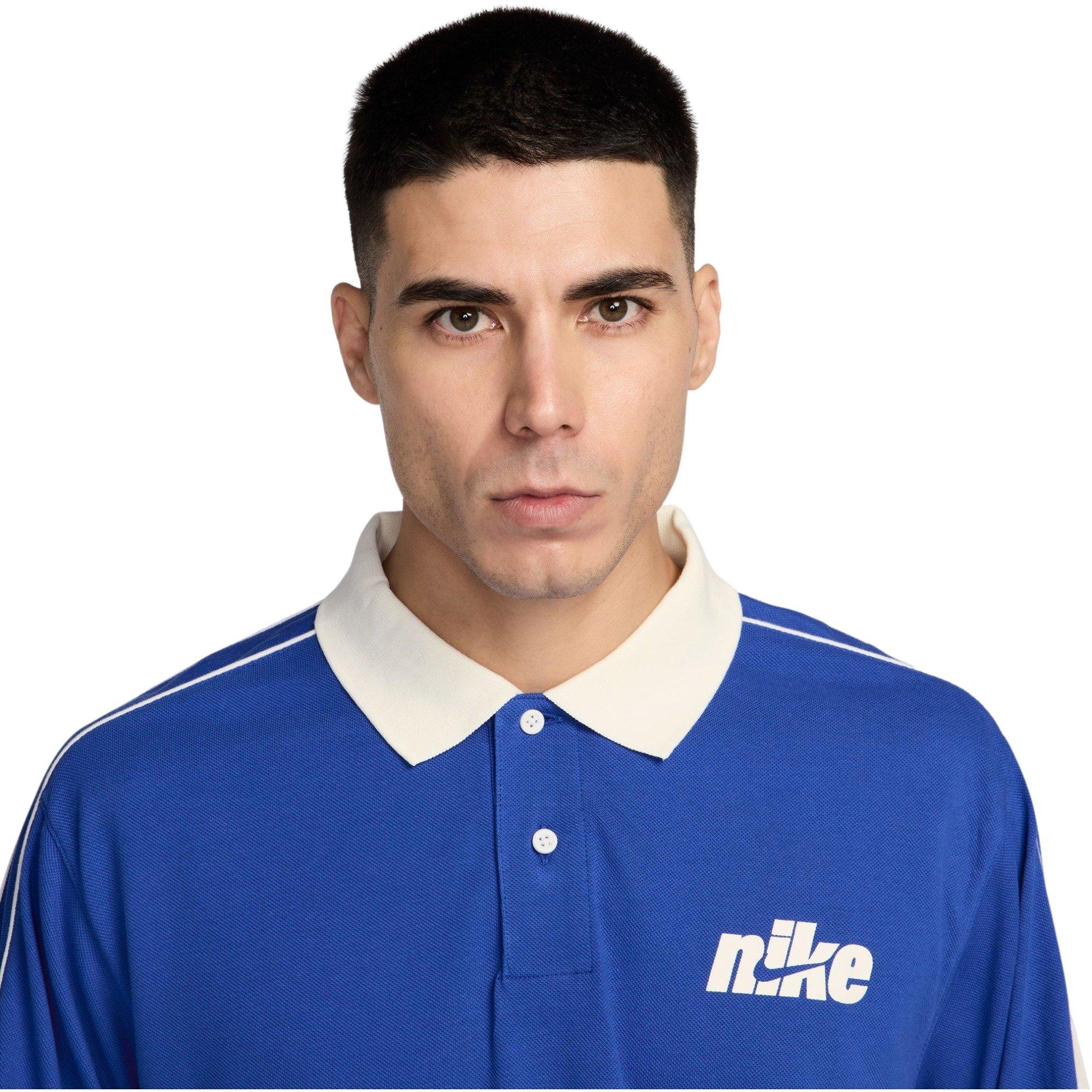 Nike Men's Sportswear Club Short-Sleeve Polo-Blue/White - BLUE/WHITE Thumbnail View 3