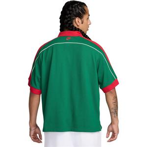 Nike Men's Sportswear Club Short-Sleeve Polo-Green/Red