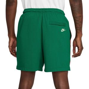 Nike Men's Sportswear Club Knit Flow Shorts-Green/Red