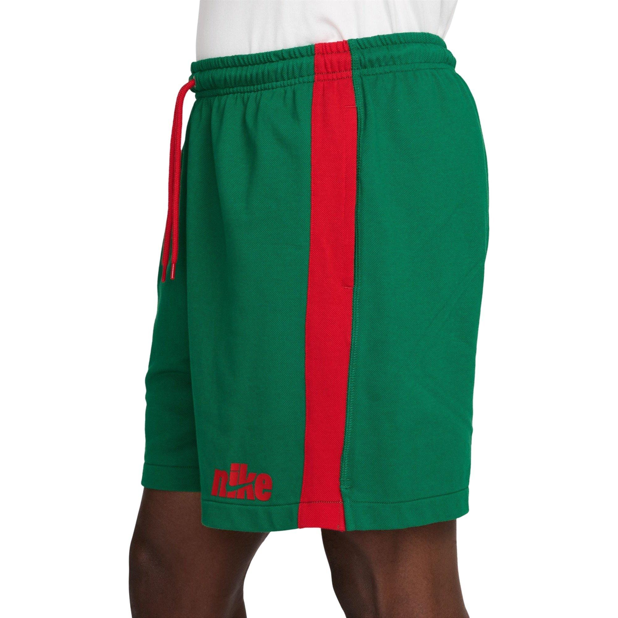 Nike Men's Sportswear Club Knit Flow Shorts-Green/Red - GREEN/RED Thumbnail View 3