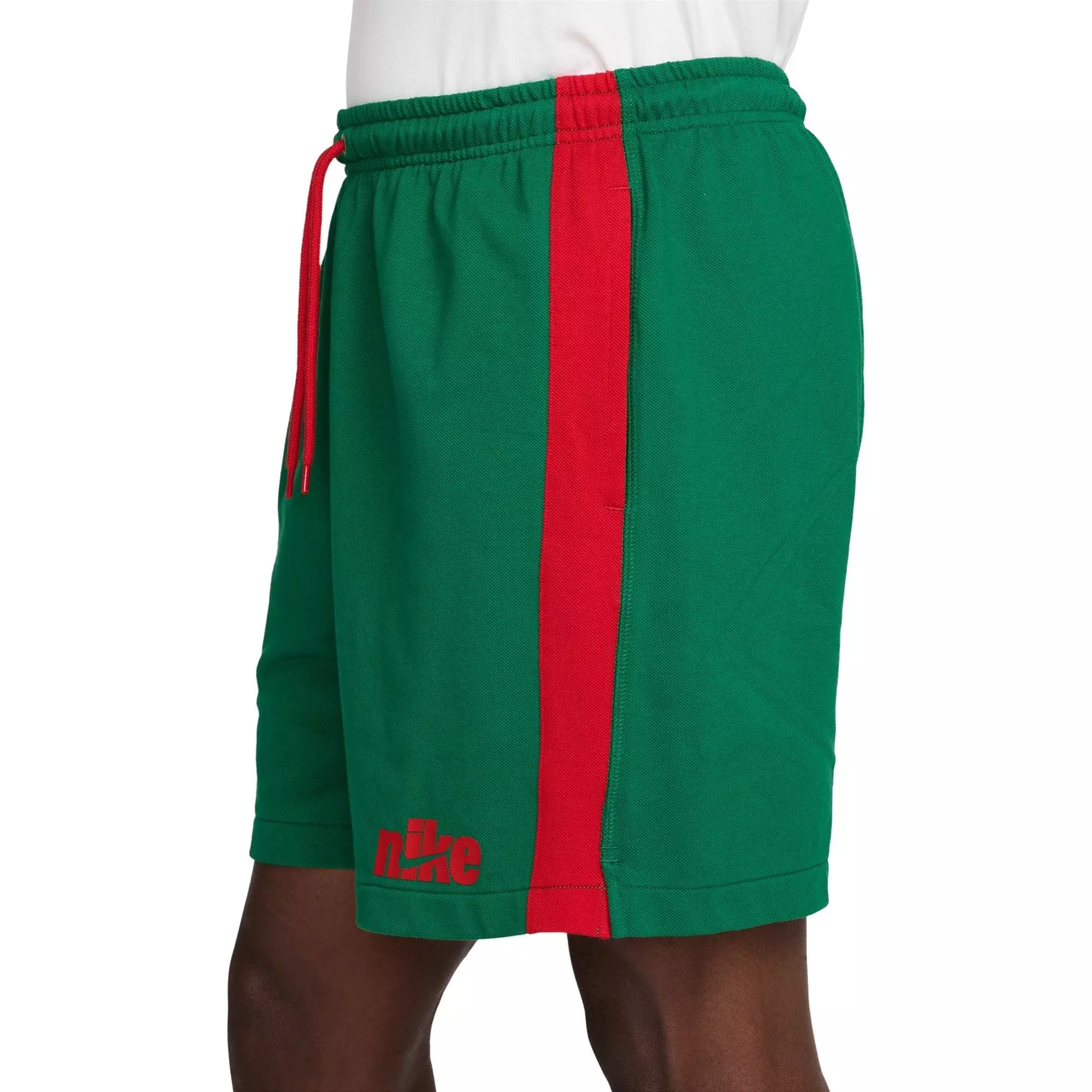 Nike Men's Sportswear Club Knit Flow Shorts-Green/Red - GREEN/RED