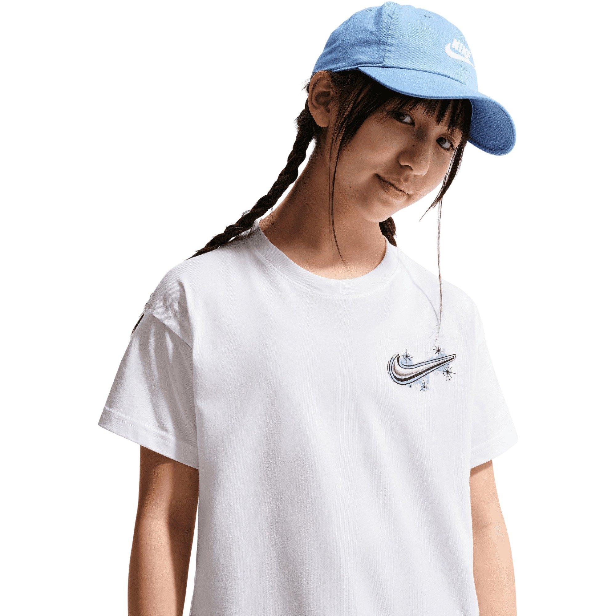 Nike Big Girls' Sportswear Tee - White - WHITE Thumbnail View 3