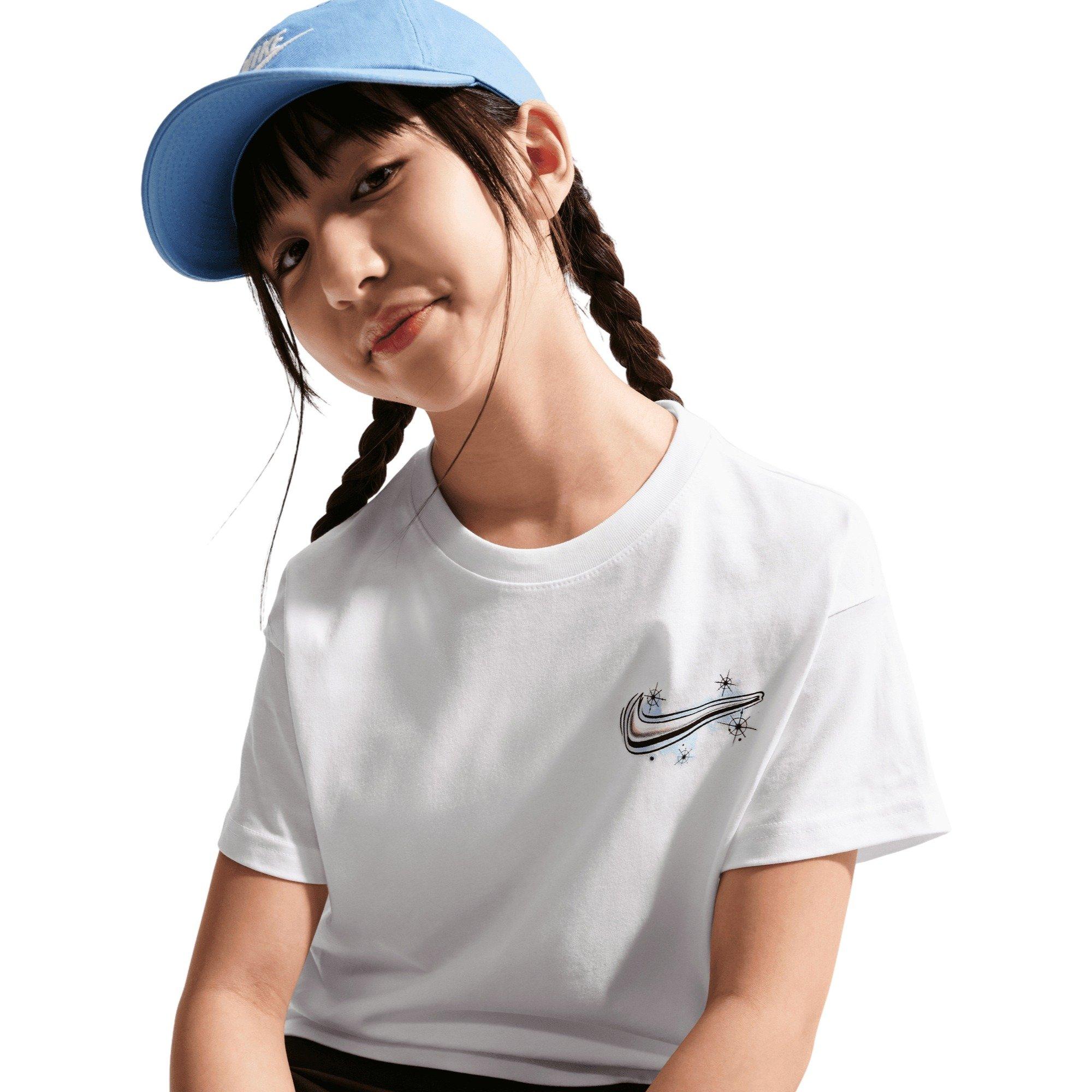 Nike Big Girls' Sportswear Tee - White - WHITE Thumbnail View 5